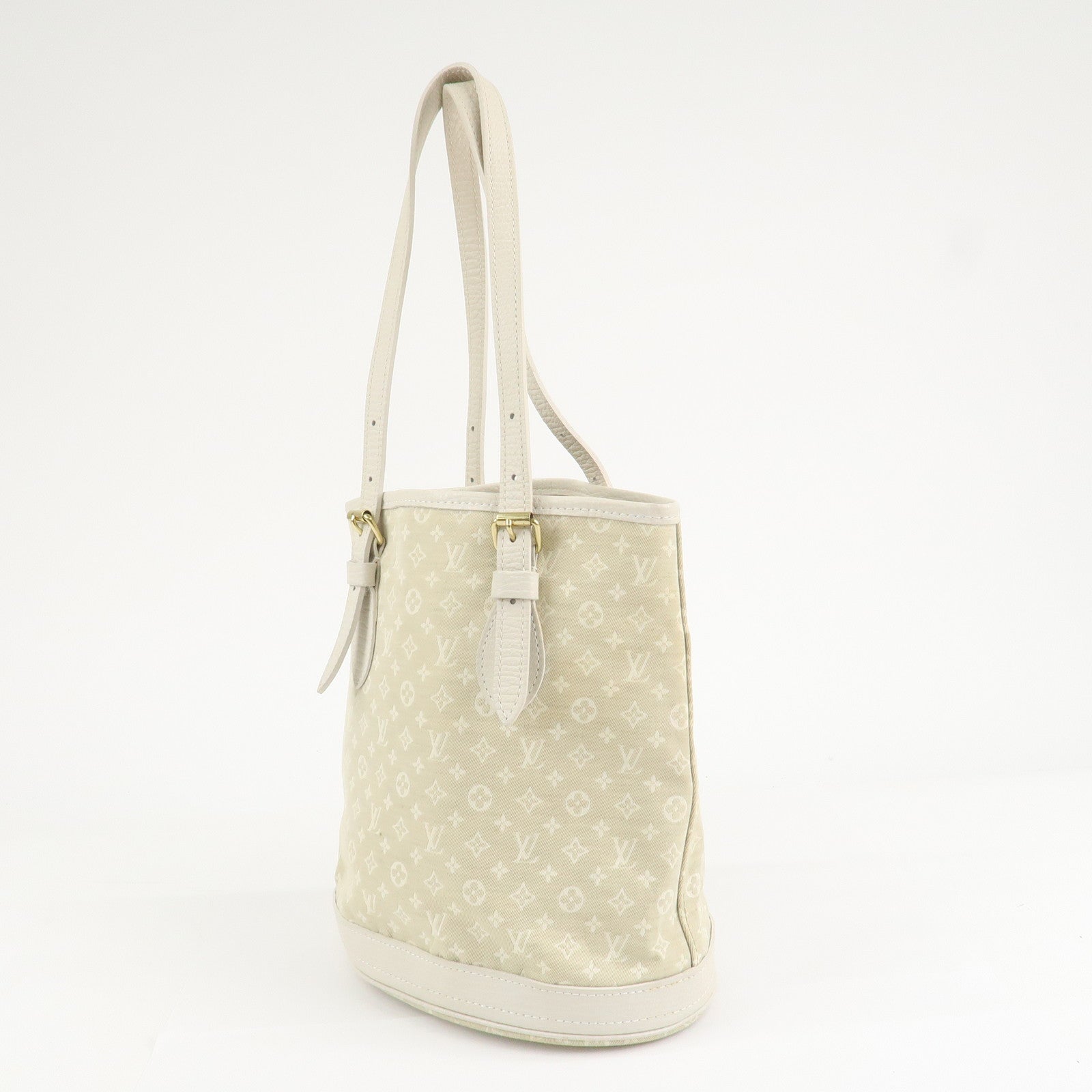 Louis Vuitton Monogram Mini Lin Bucket PM Hand Bag M95316 Used