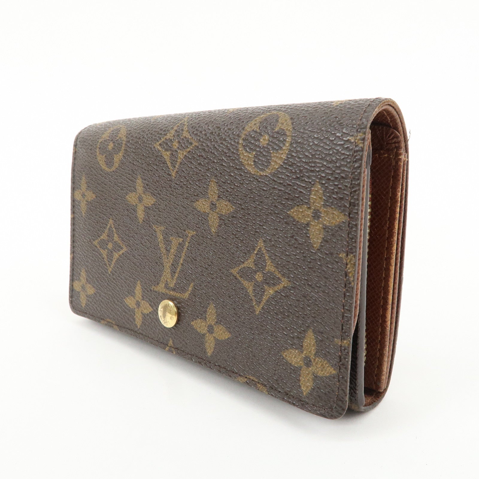 Louis Vuitton Monogram Porte Monnaie Billets Tresor Wallet M61730 Used