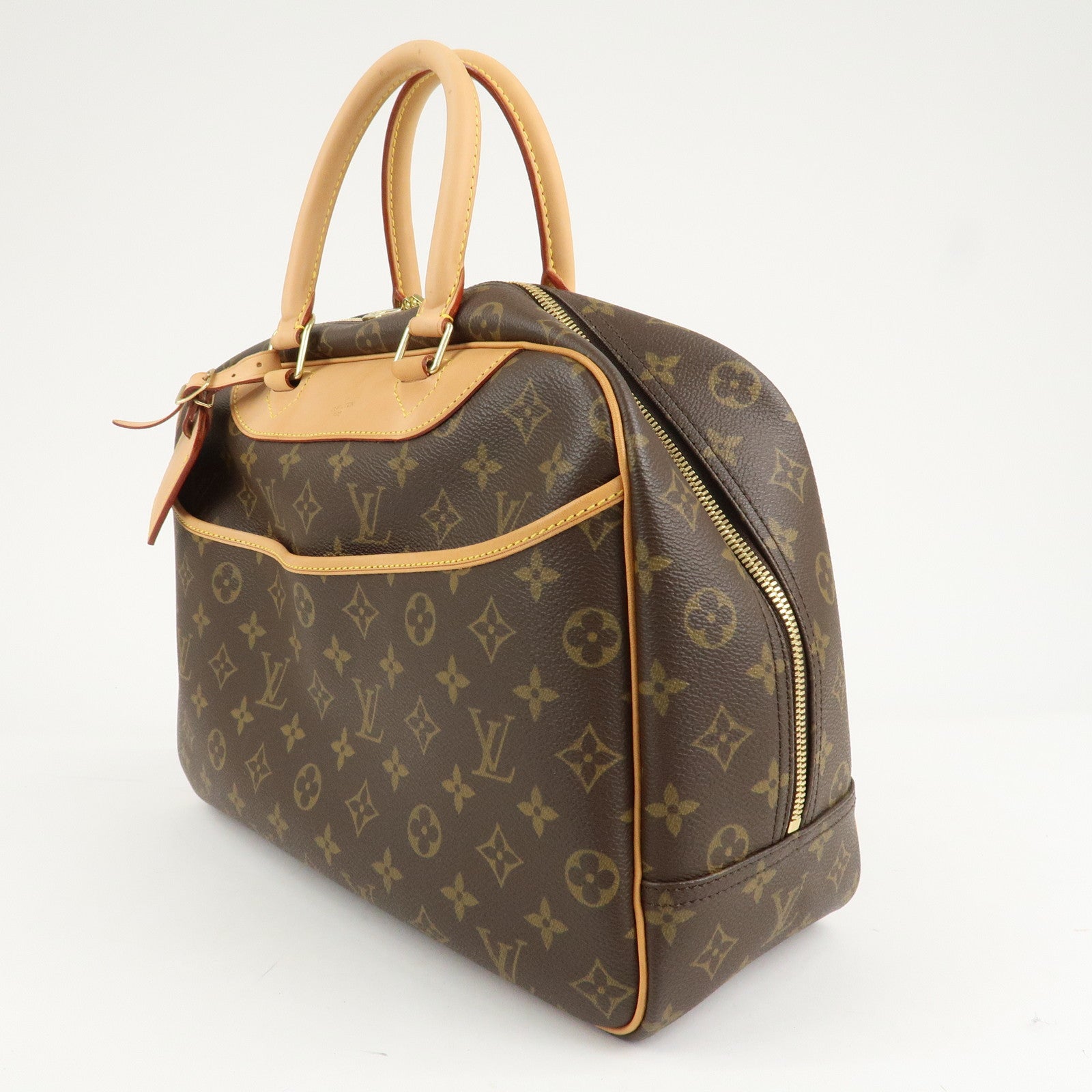 Louis Vuitton Monogram Deauville Hand Bag Brown M47270 Used