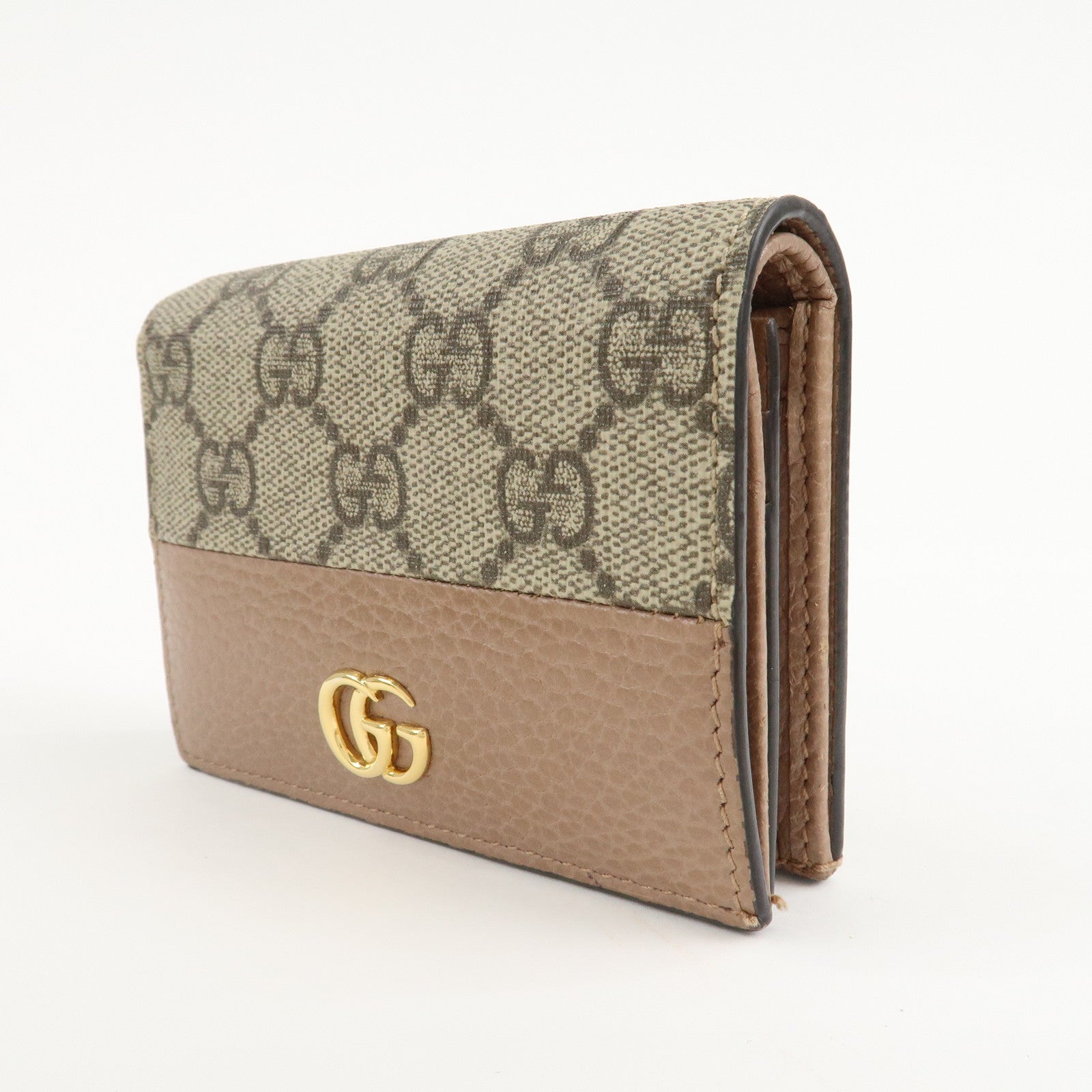 GUCCI GG Marmont GG Supreme Leather Compact Wallet 658610 Used