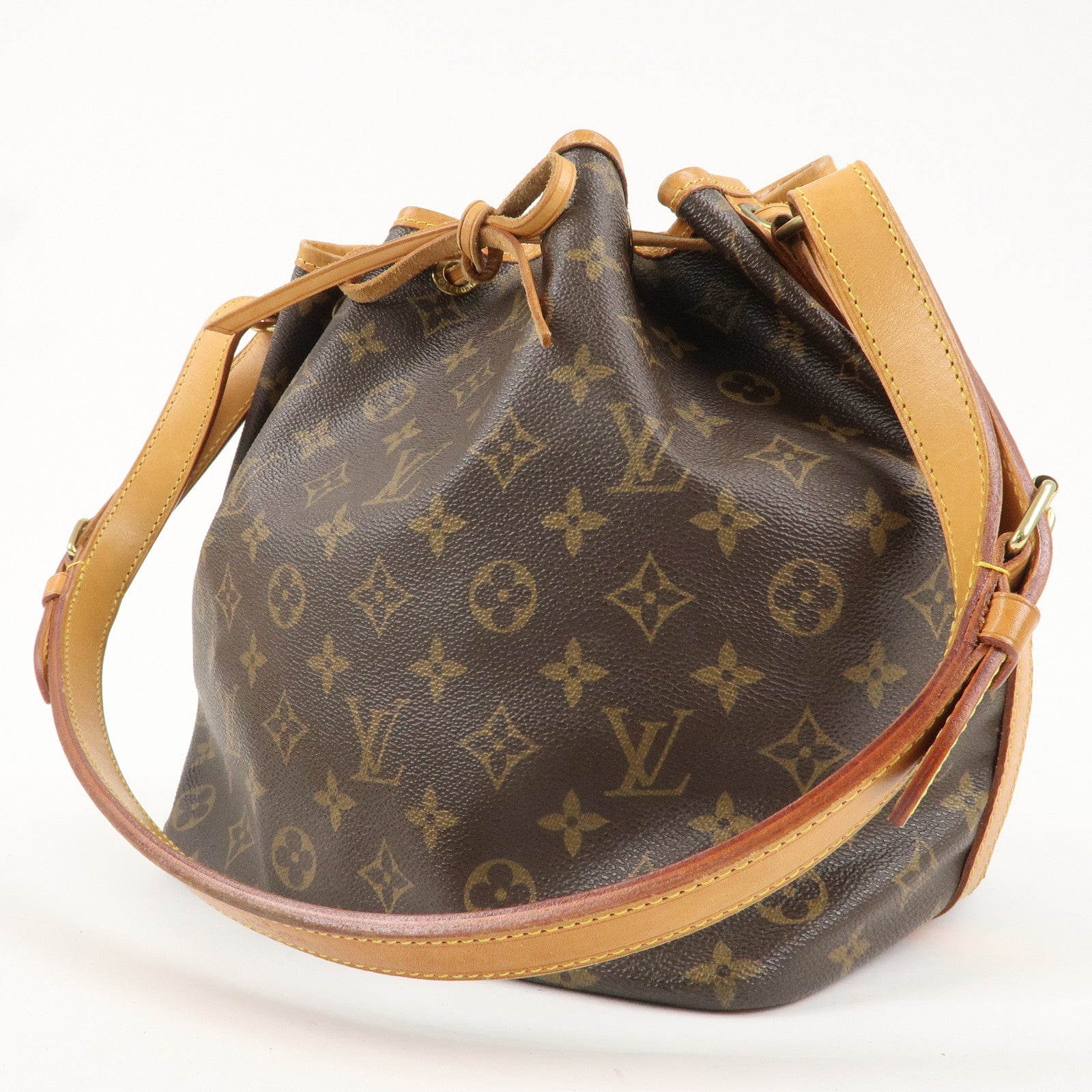 Louis Vuitton Monogram Petit Noe Shoulder Bag Brown M42226