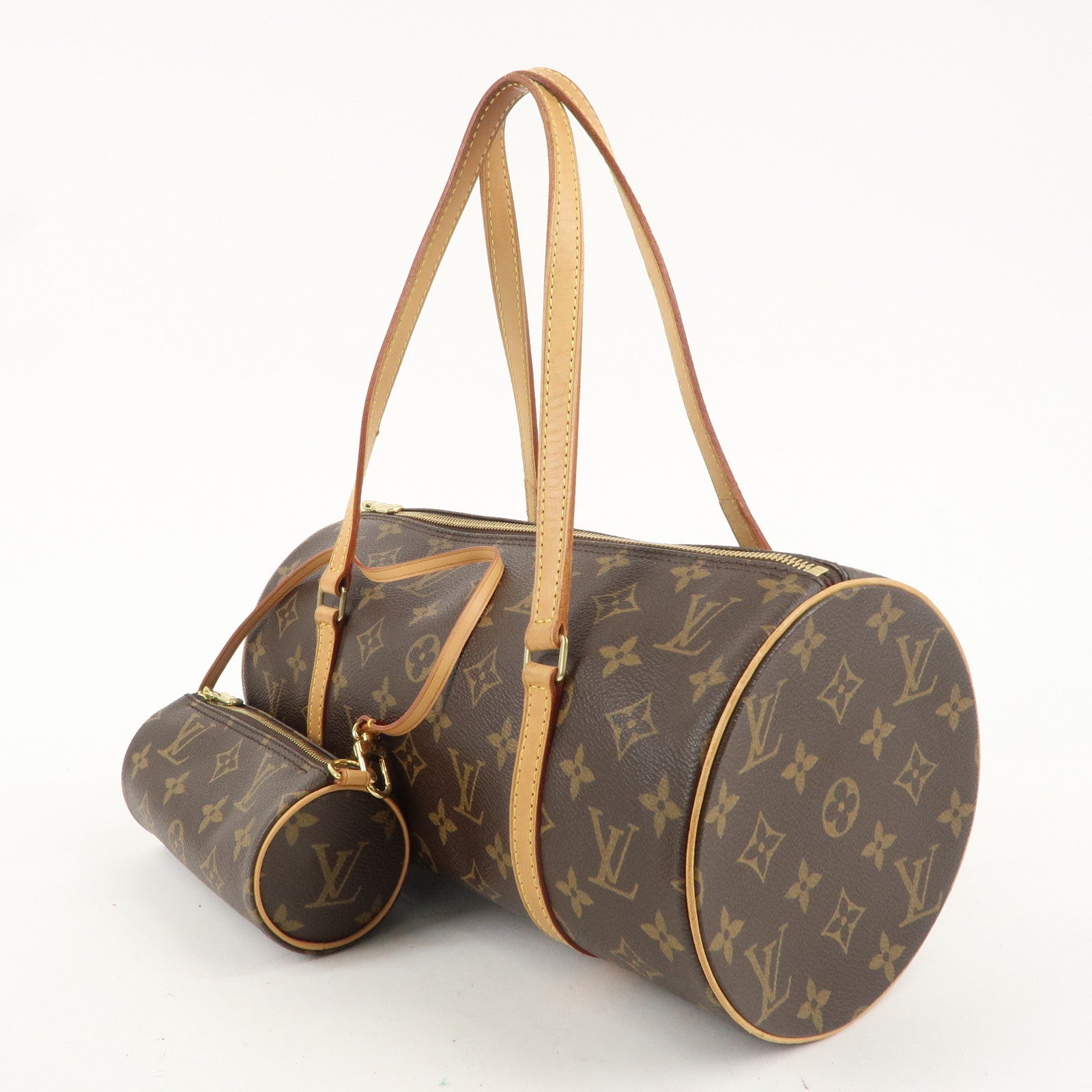 Louis Vuitton Monogram Papillon 30 Hand Bag 
Pouch Brown M51385