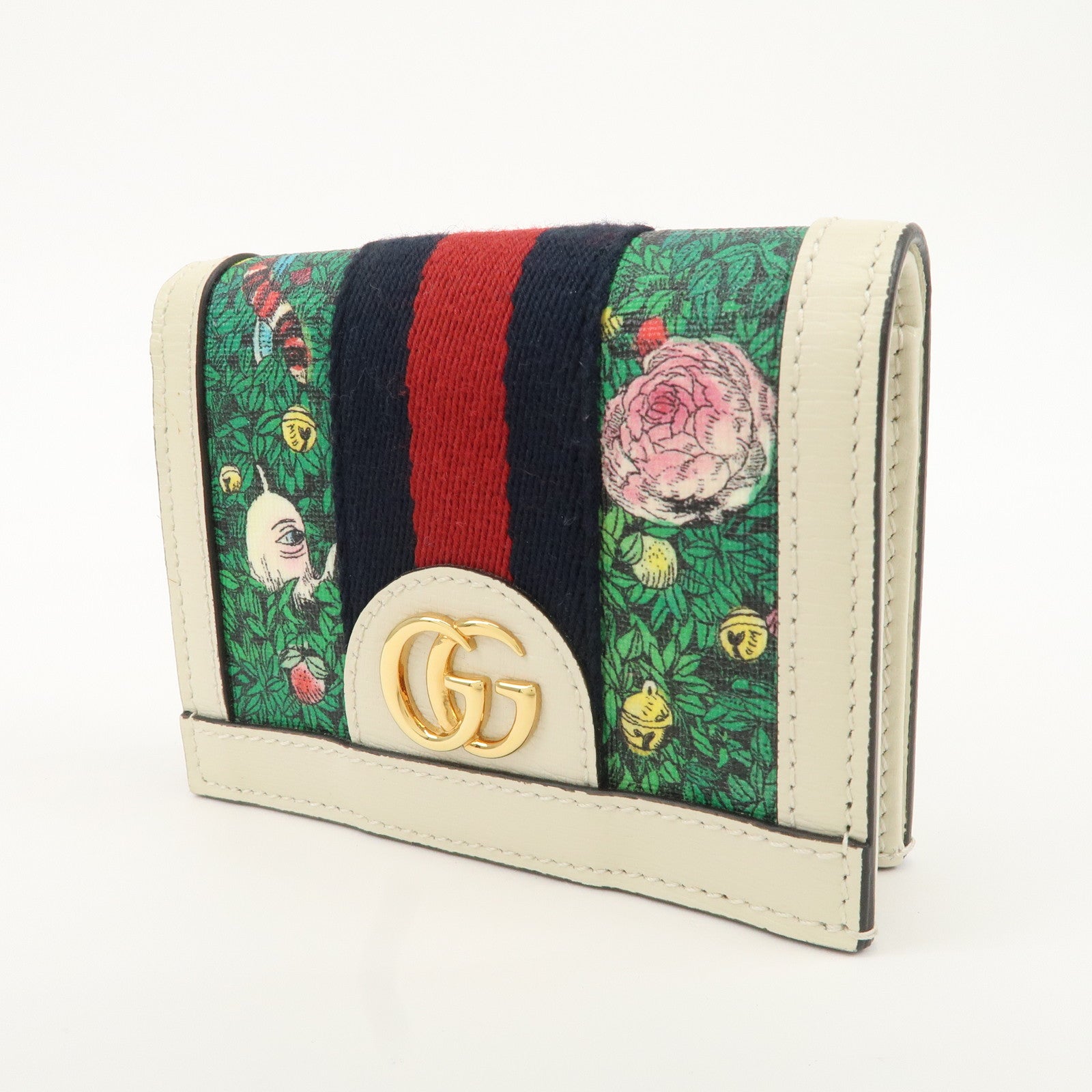 GUCCI Ophidia Leather Compact Wallet Yoko Higuchi 523155 Used