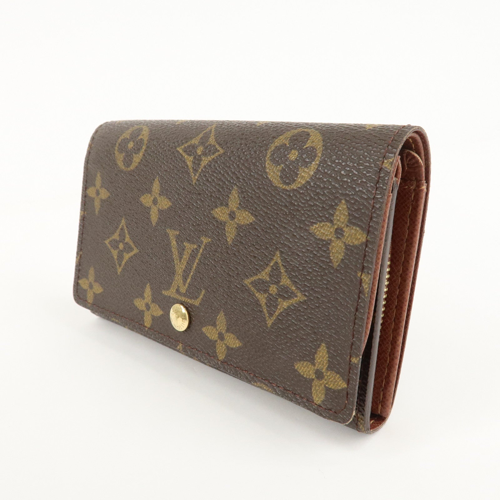 Louis Vuitton Monogram Porte Monnaie Billets Tresor Wallet M61730 Used