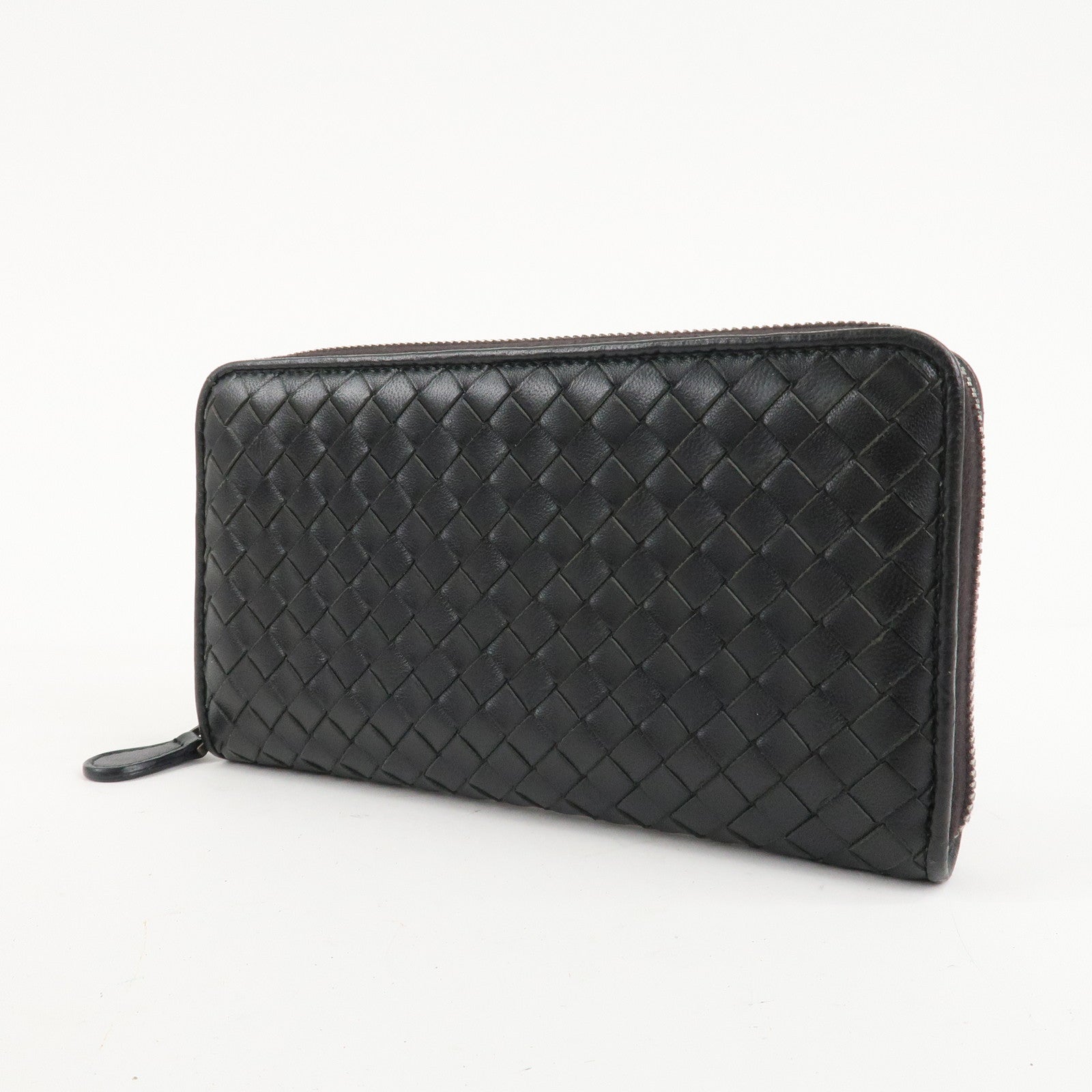 BOTTEGA VENETA Intrecciato Leather Round Fauna Long Wallet