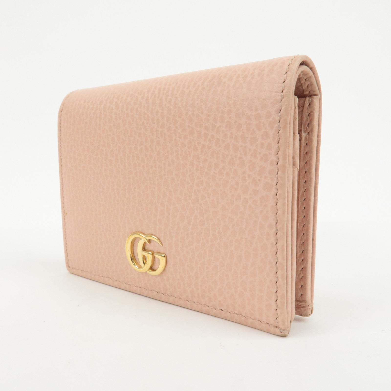 GUCCI Marmont Leather Bi-fold Wallet Card Coin Case Pink 456126