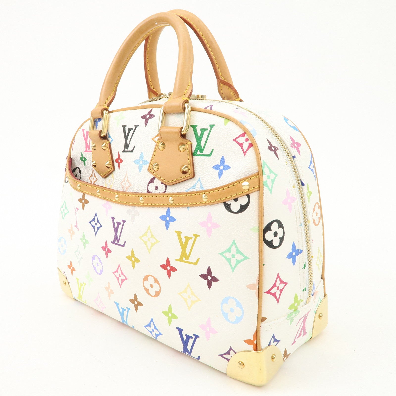 Louis Vuitton Monogram Multicolor Trouville Hand Bag Blanc M92663 Used