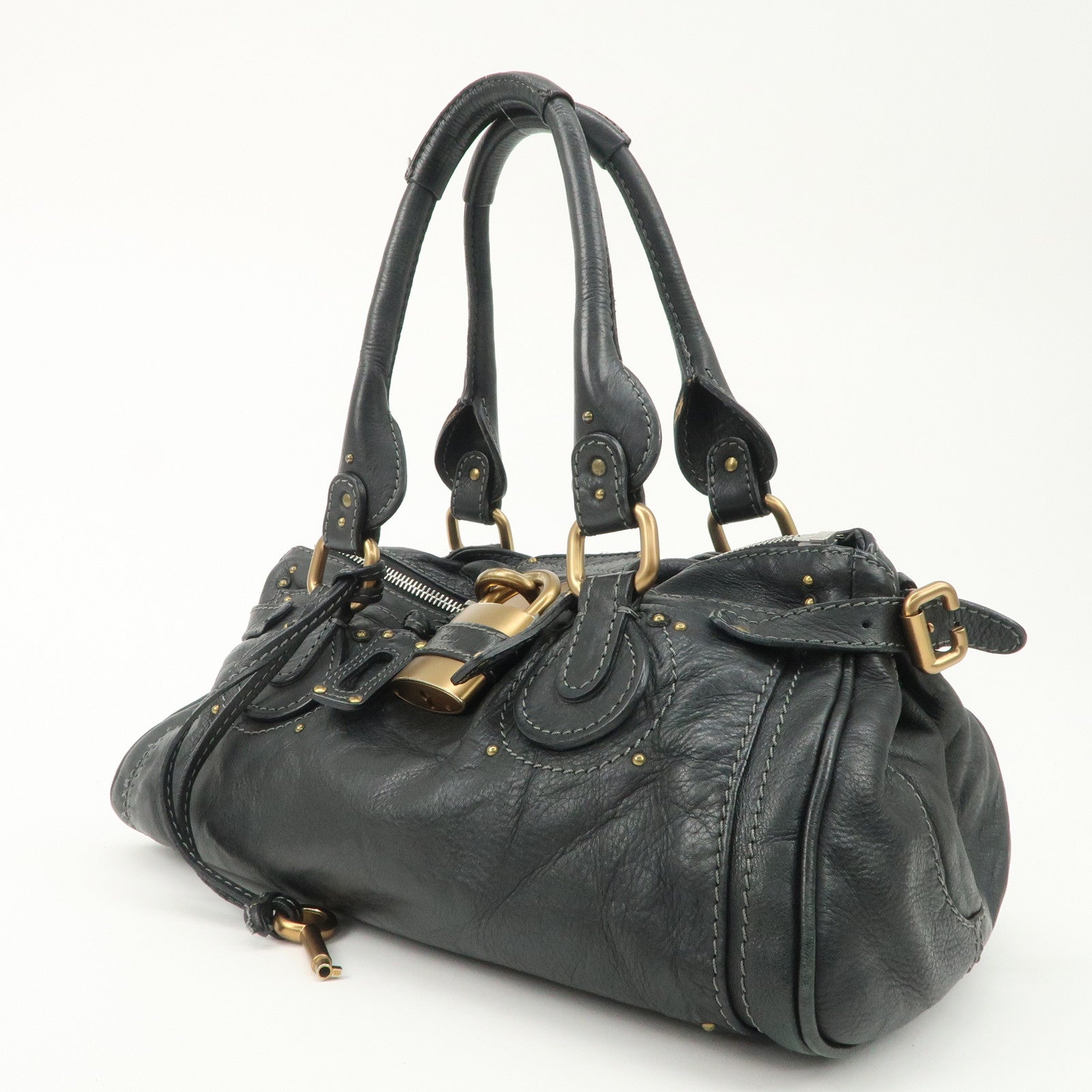 Chloe Paddington Leather Shoulder Bag Hand Bag Black