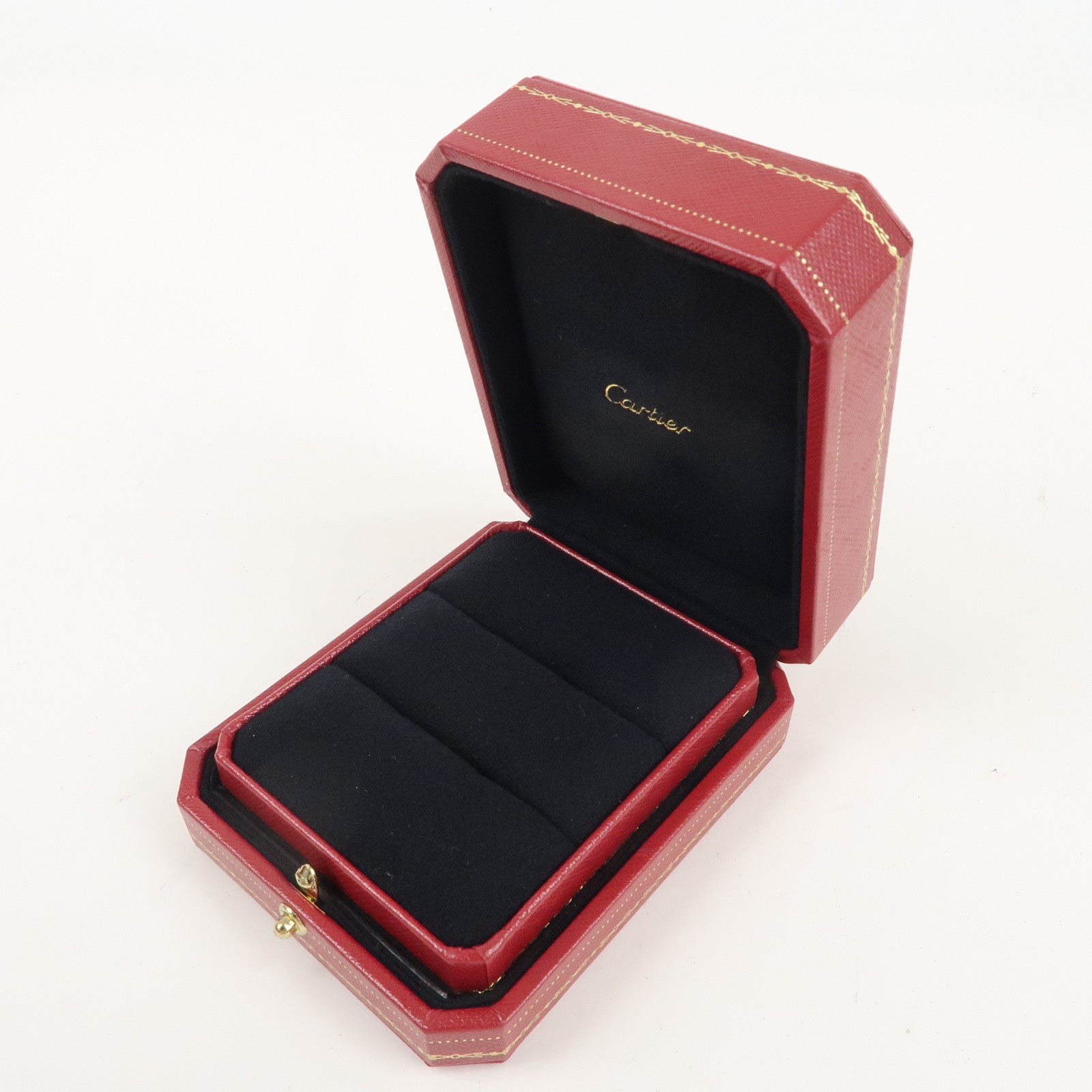 Cartier Set of 2 Pair Ring Box Display Box Jewelry Box Red