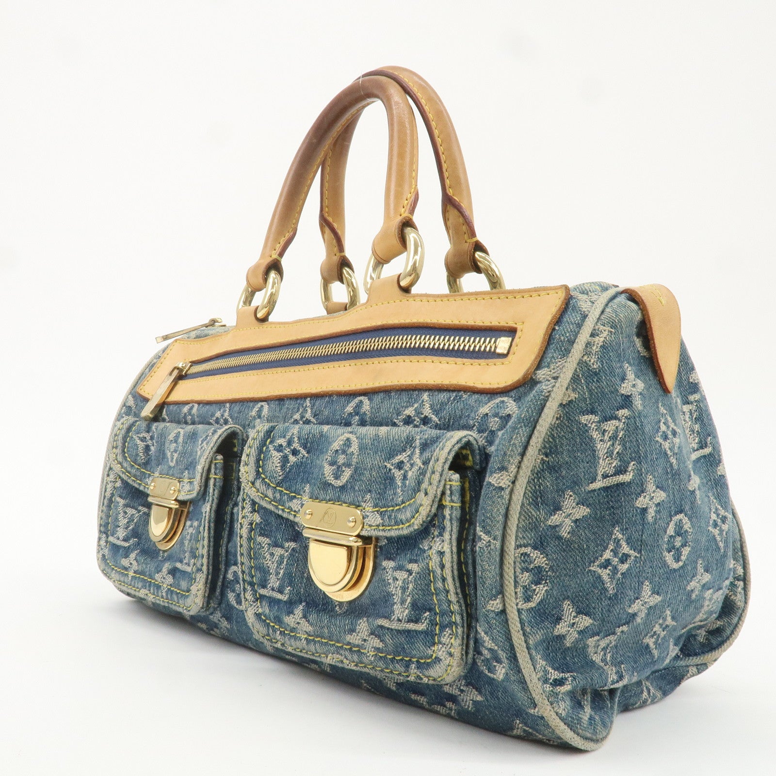 Louis Vuitton Monogram Denim Neo Speedy Boston Bag Blue M95019