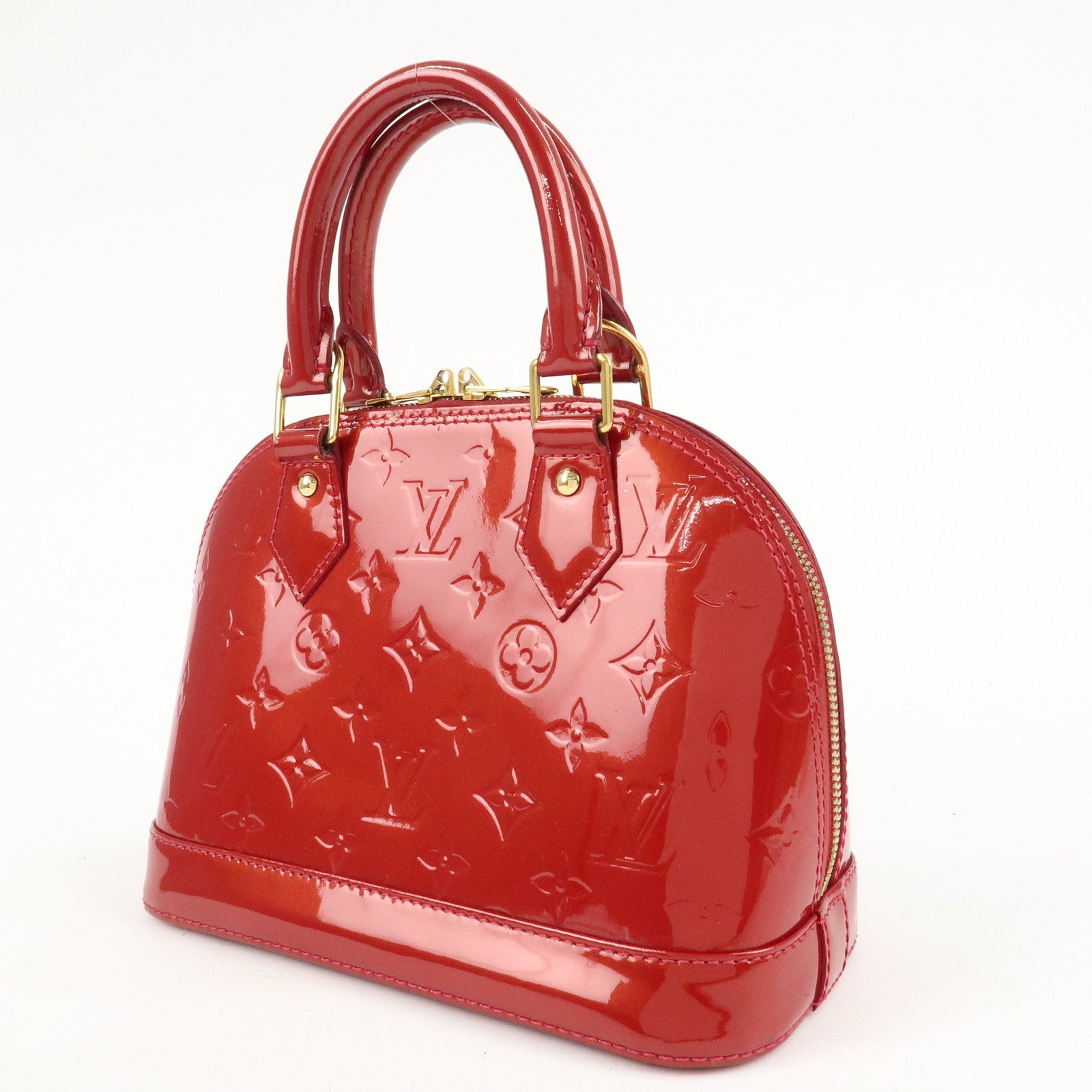 Louis Vuitton Monogram Vernis Alma BB Cerise Hand Bag M90174 Used