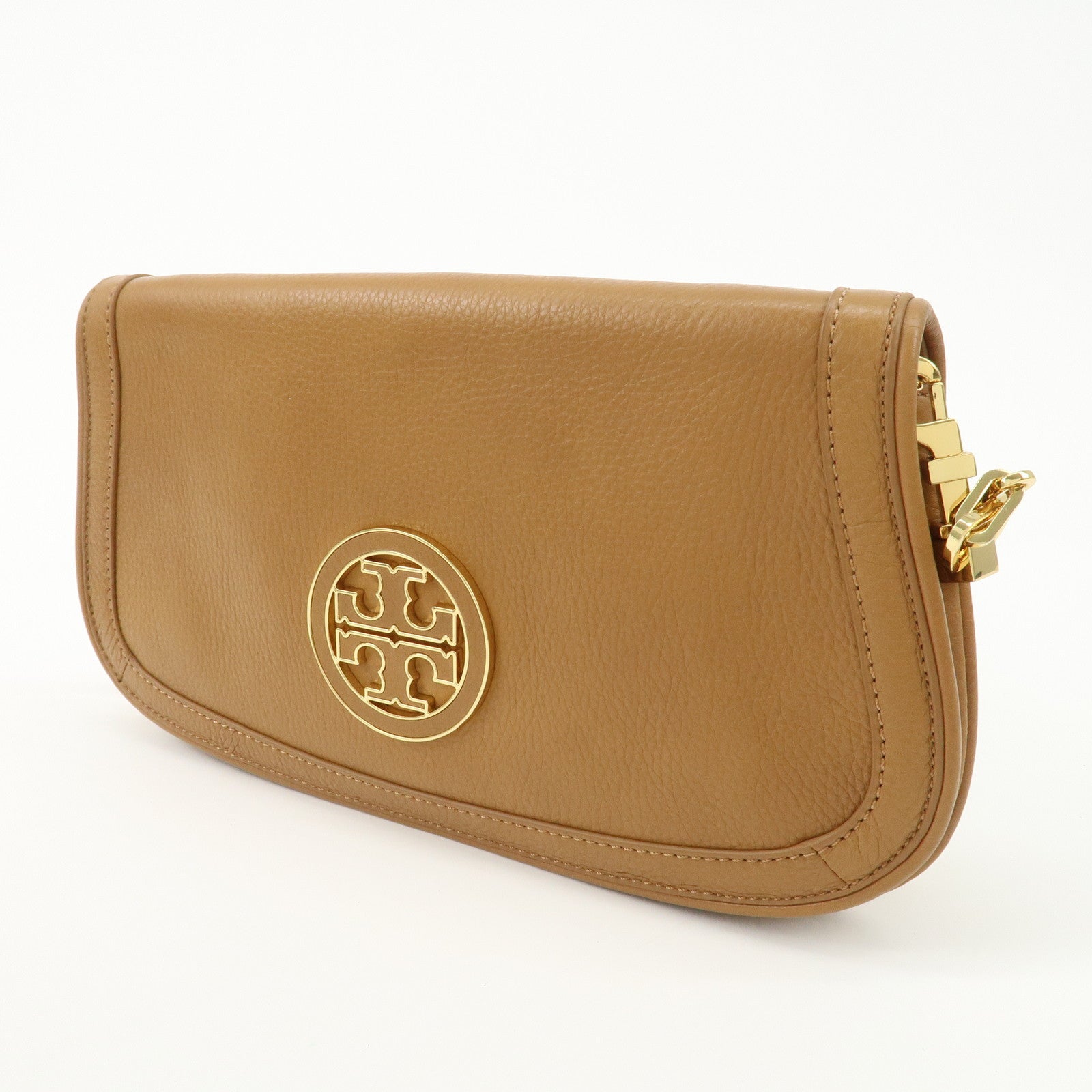 Tory Burch Leather Chain Shoulder Bag Hand Bag Light Brown