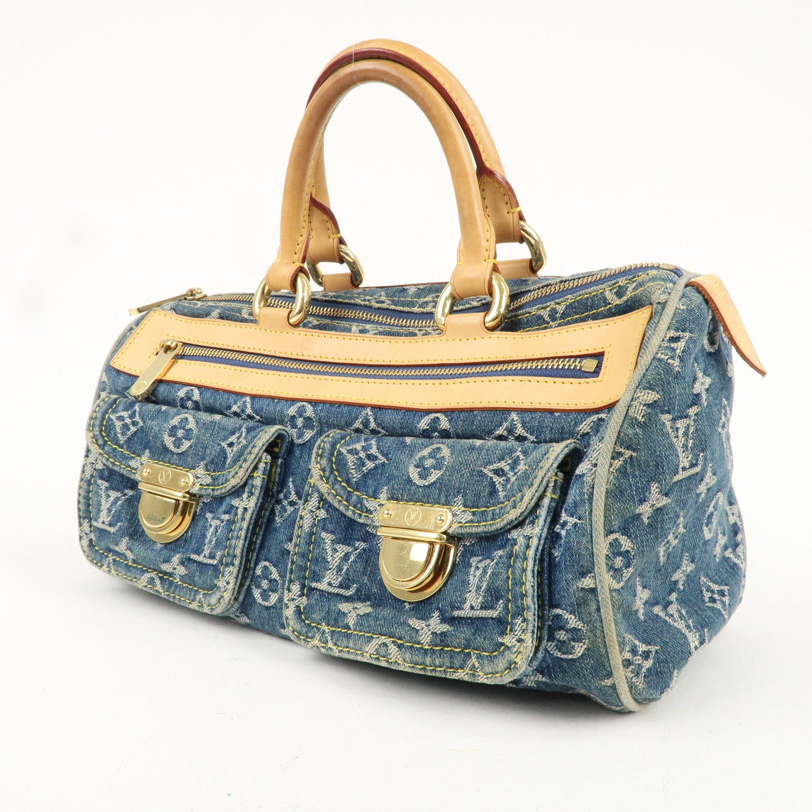 Louis Vuitton Monogram Denim Neo Speedy Boston Bag Blue M95019