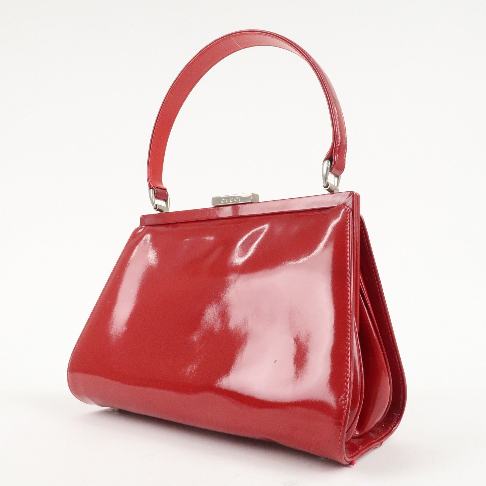 GUCCI Patent Leather Shoulder Bag Hand Bag Red 000 781 0301 Used