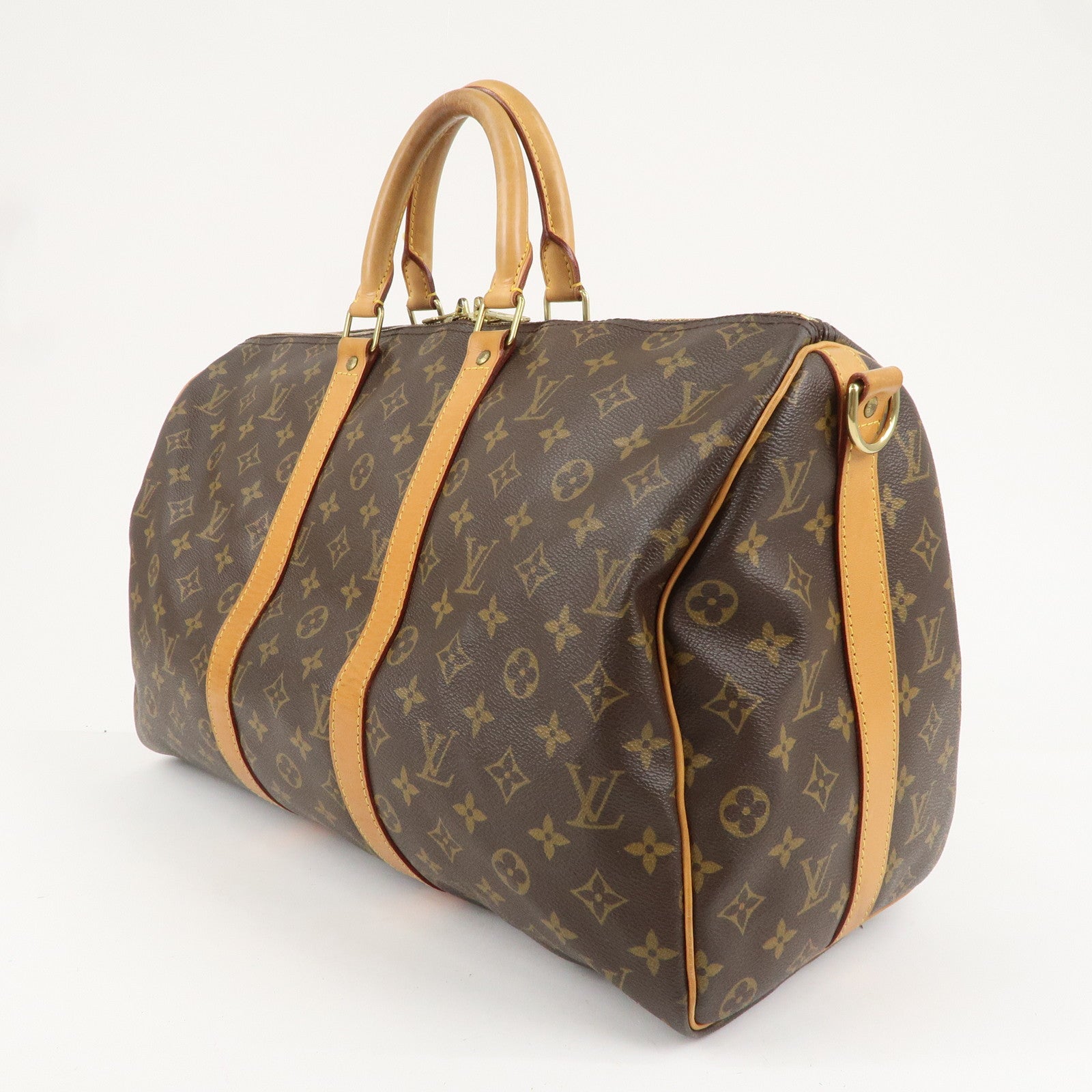 Louis Vuitton Monogram Keep All Bandouliere 45 Boston Bag M41418