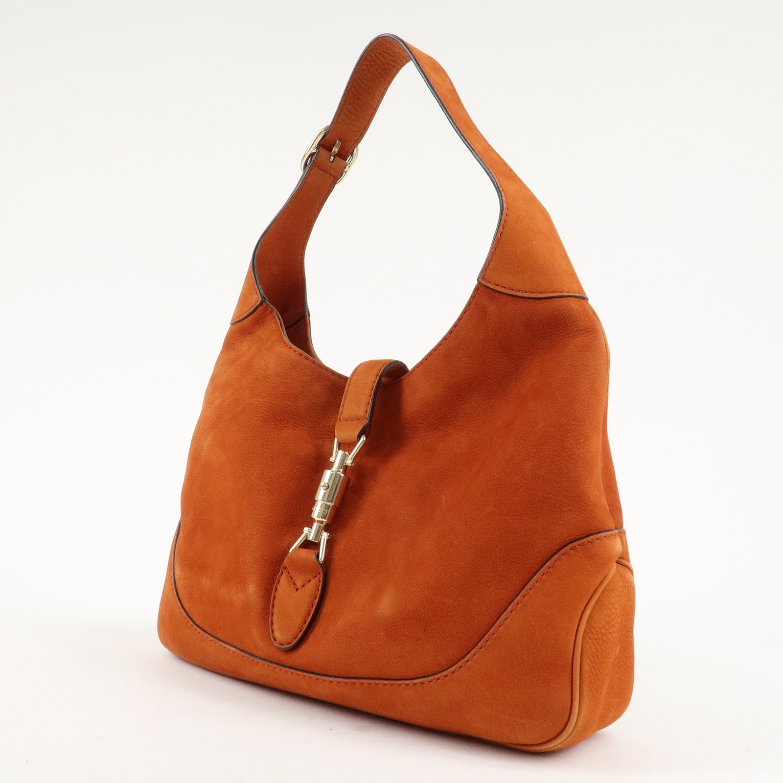 GUCCI New Jackie Suede Shoulder Bag  Orange 277520