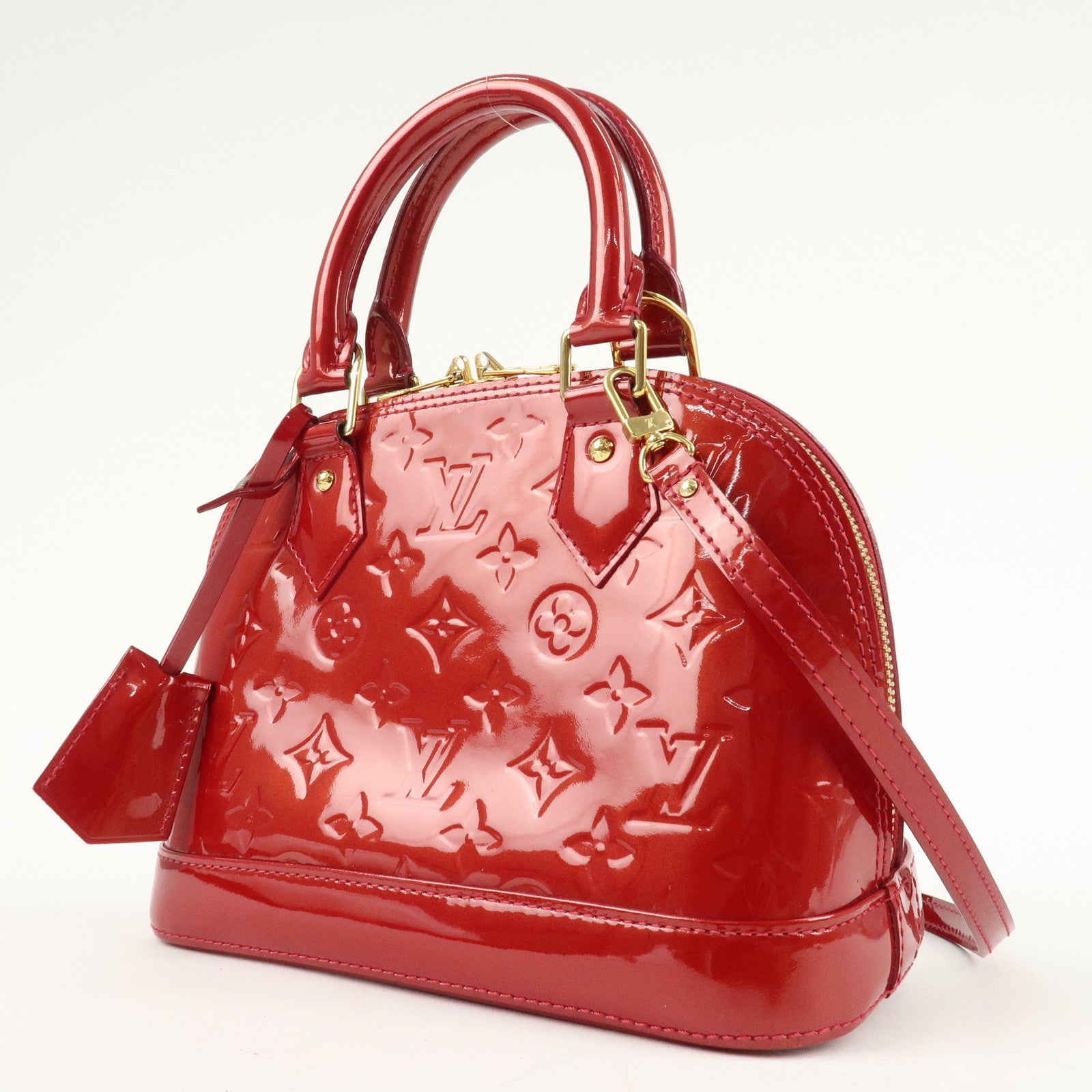 Louis Vuitton Monogram Vernis Alma BB 2Way Bag Red M91606