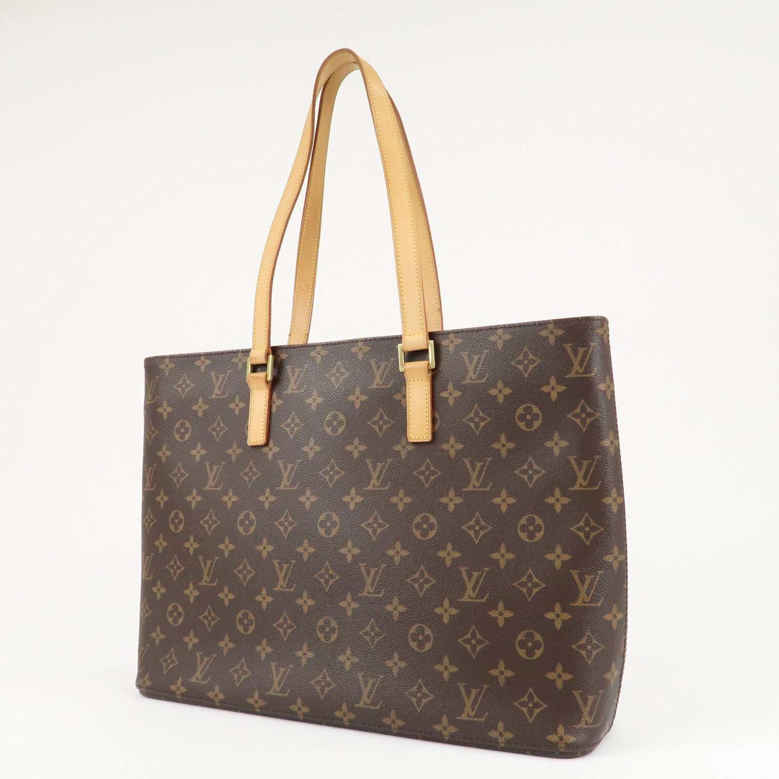 Louis Vuitton Monogram Luco Tote Bag Hand Bag Brown M51155 Used