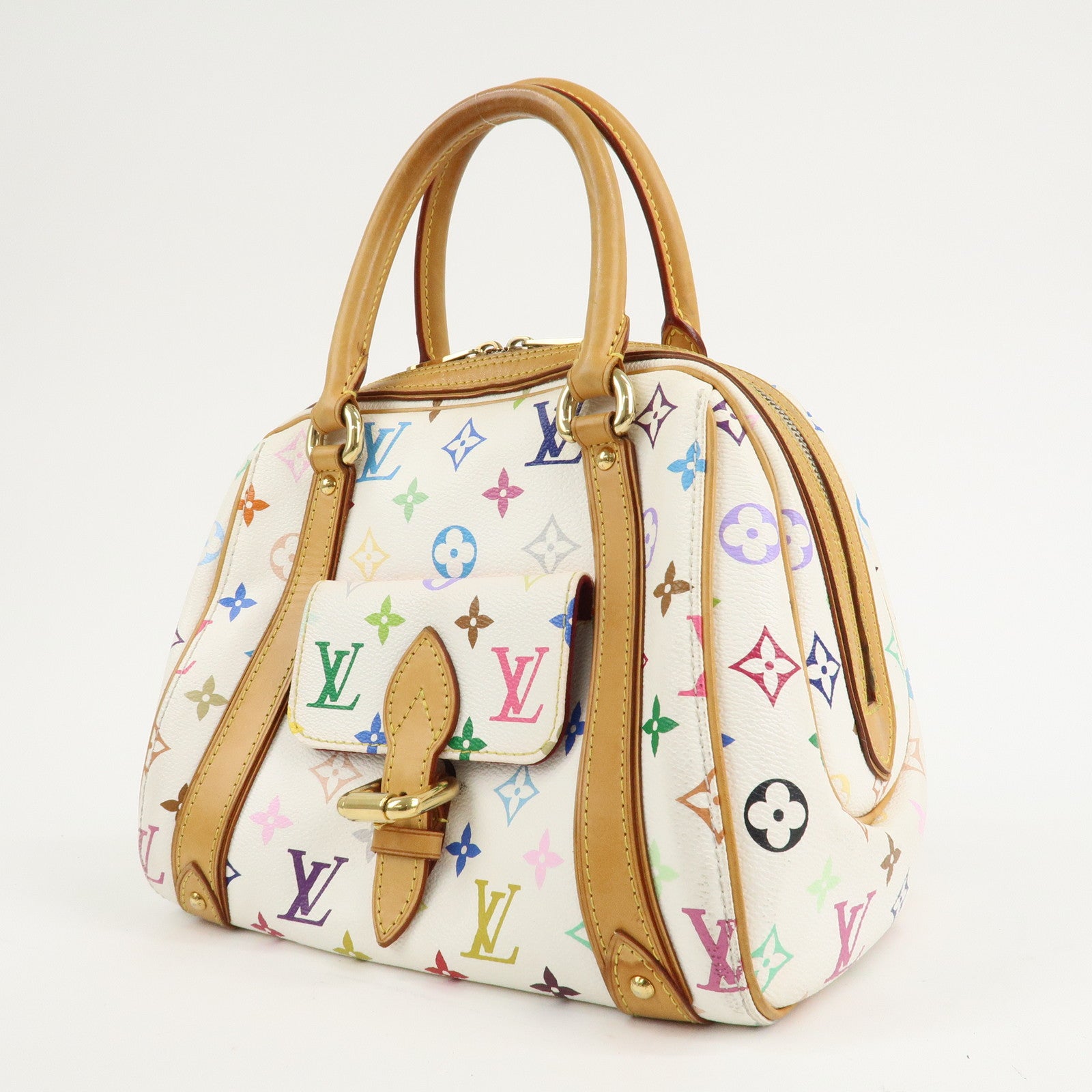 Louis Vuitton Monogram Multi Color Priscilla Hand Bag Blanc M40096 Used