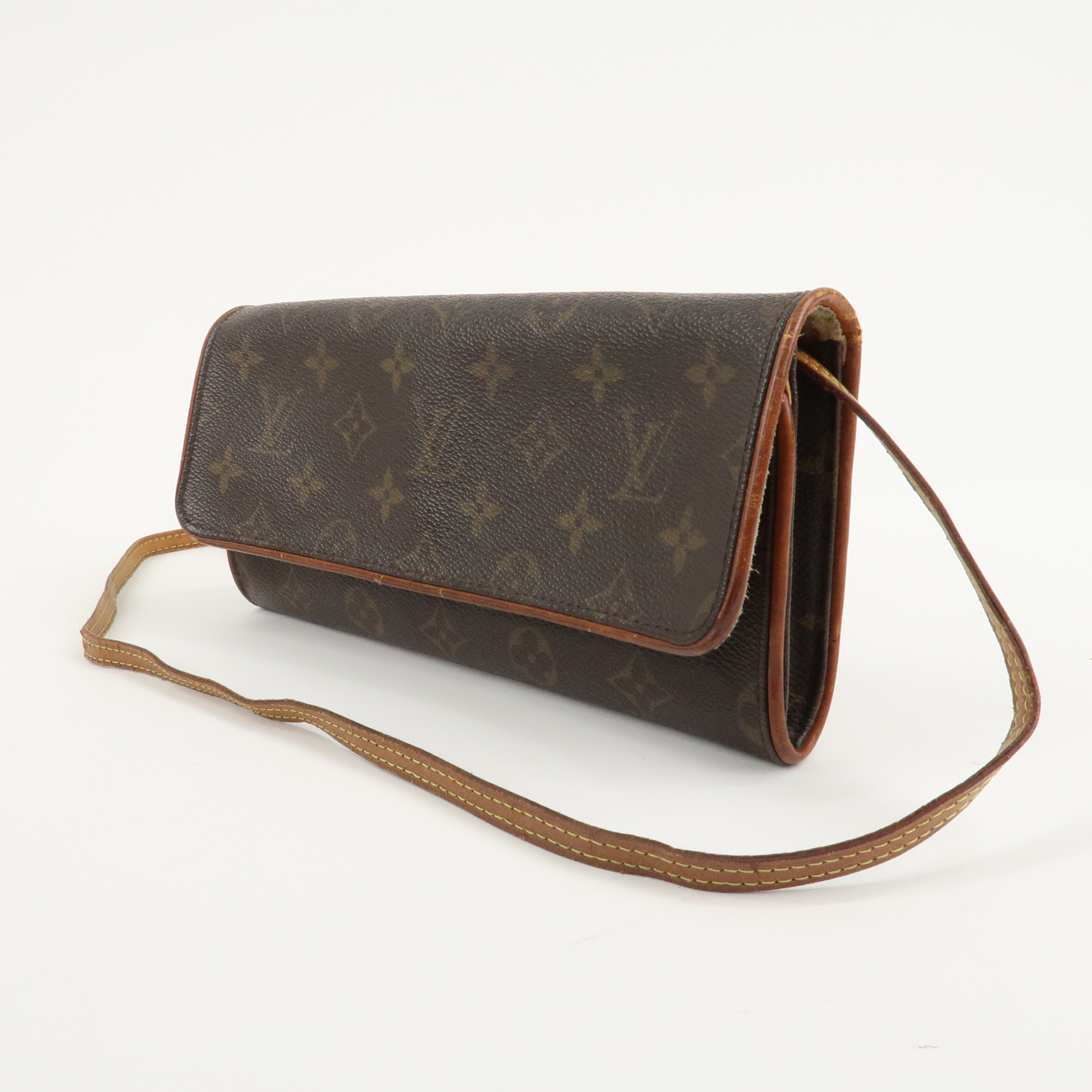 Louis Vuitton Monogram Pochette Twin GM 2Way Bag Brown M51852 Used