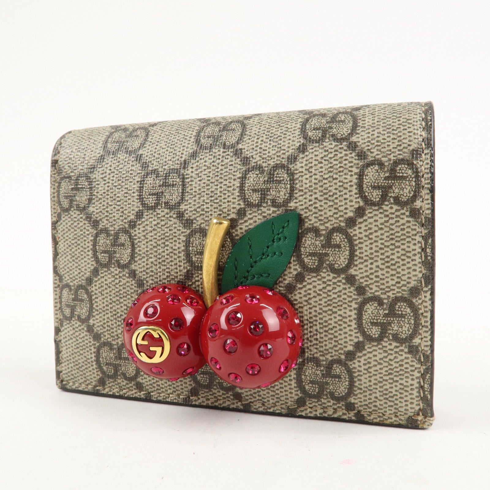 GUCCI Interlocking G GG Supreme Cherry Compact Wallet 476050