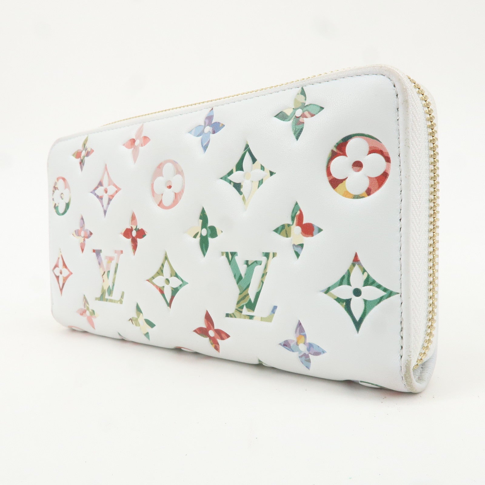 Louis Vuitton Garden Monogram Zippy Wallet Blanc M81694