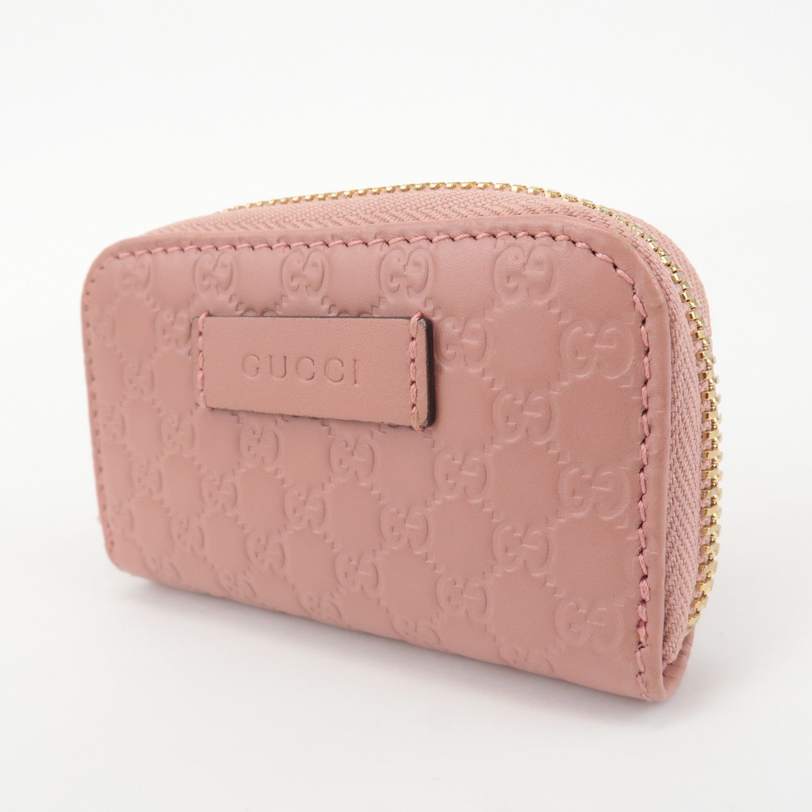 GUCCI Micro Guccissima Leather Mini Coin Case Pink 449896