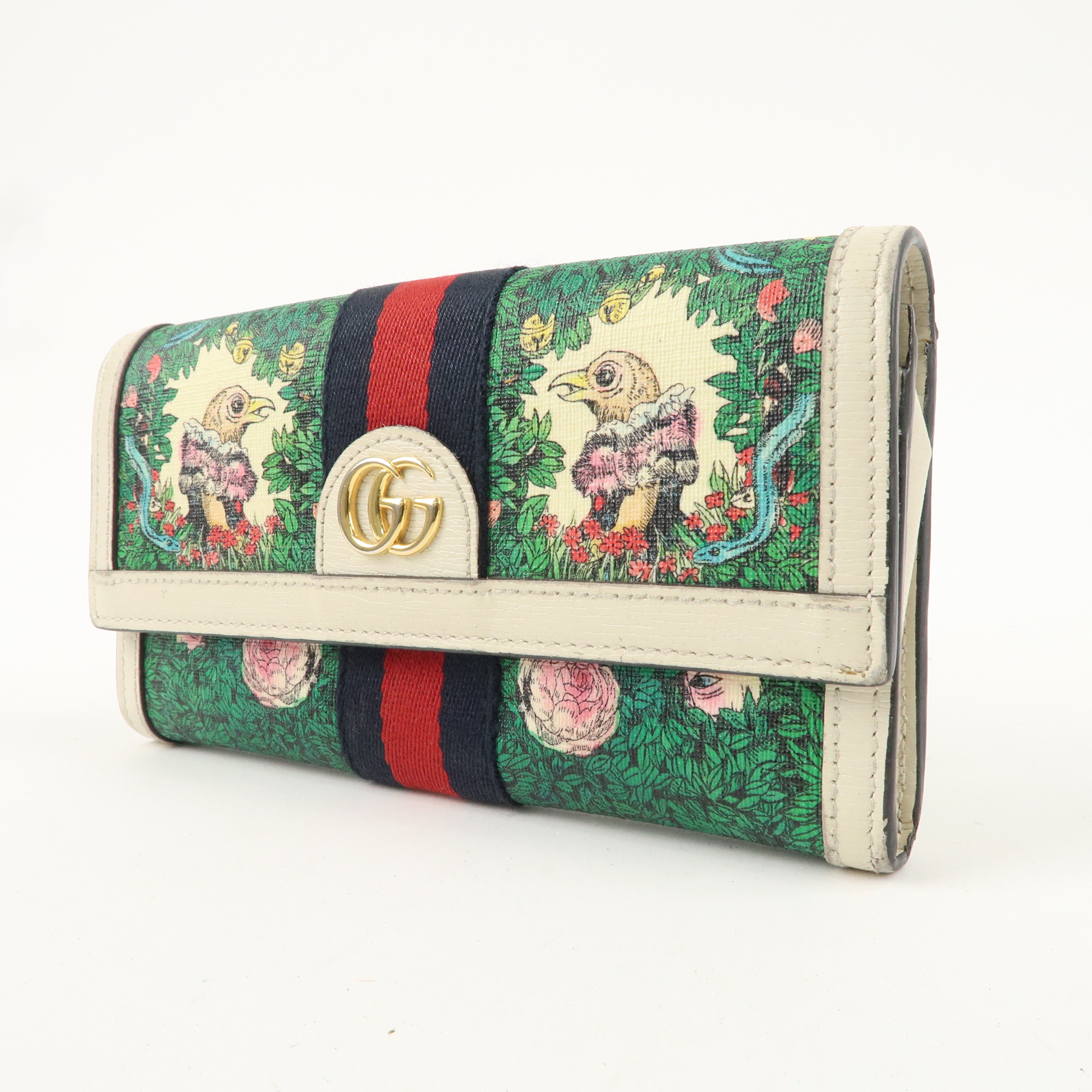 GUCCI Ophidia Sherry Yuko Higuchi PVC Leather Continental Wallet