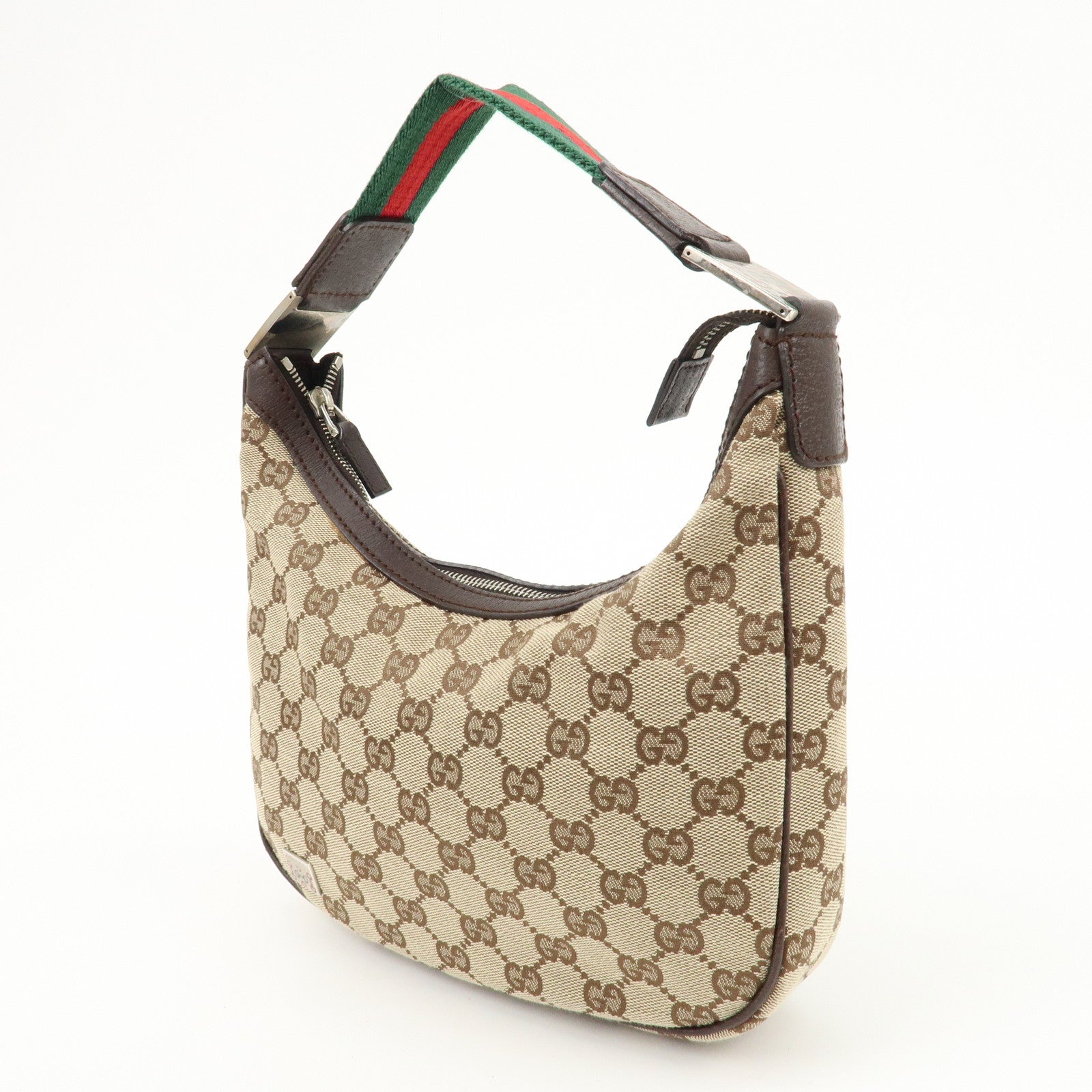 GUCCI Sherry GG Canvas Leather Shoulder Bag Beige Brown 145811 Used