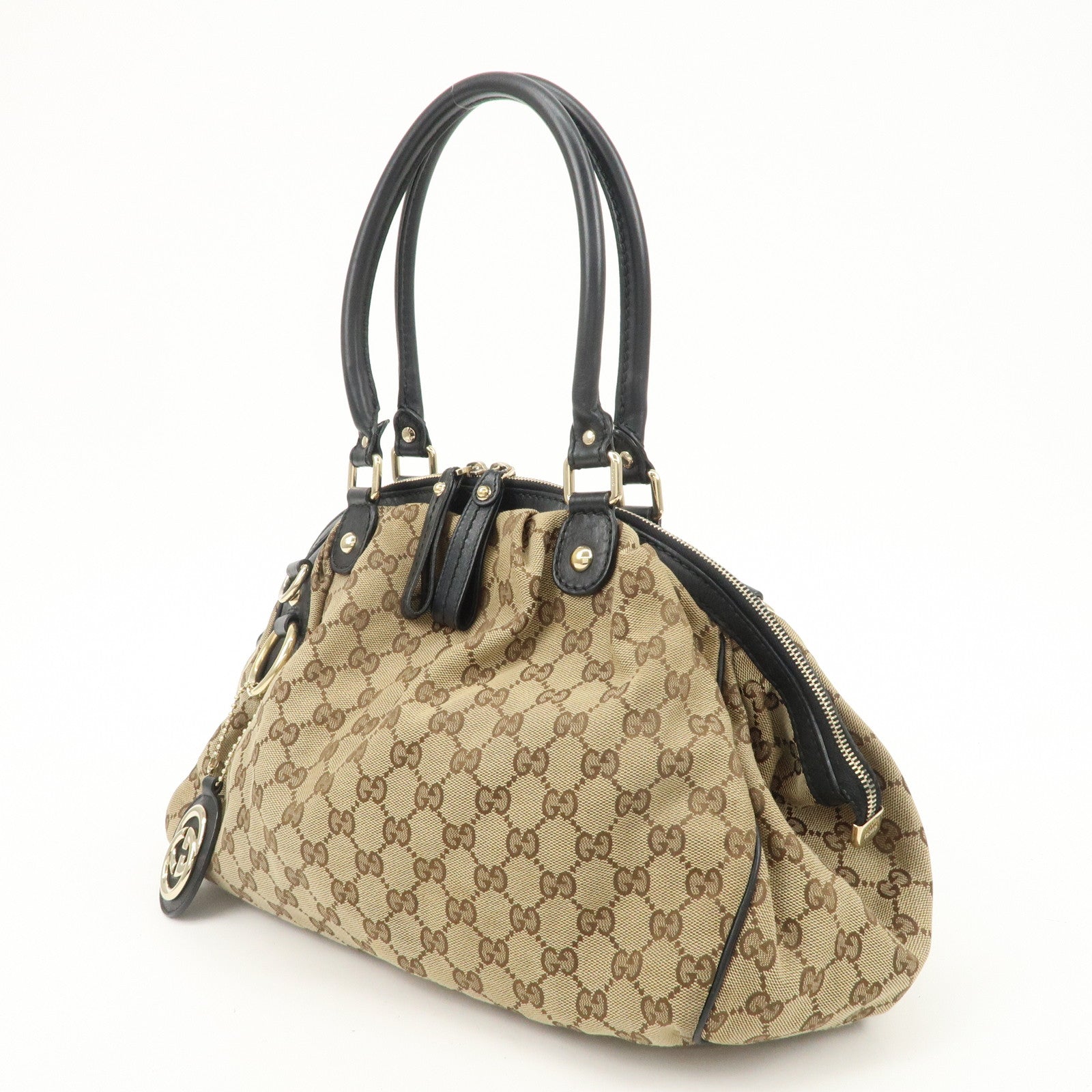 GUCCI Sukey GG Canvas Leather 2WAY Bag Shoulder Bag 223974 Used