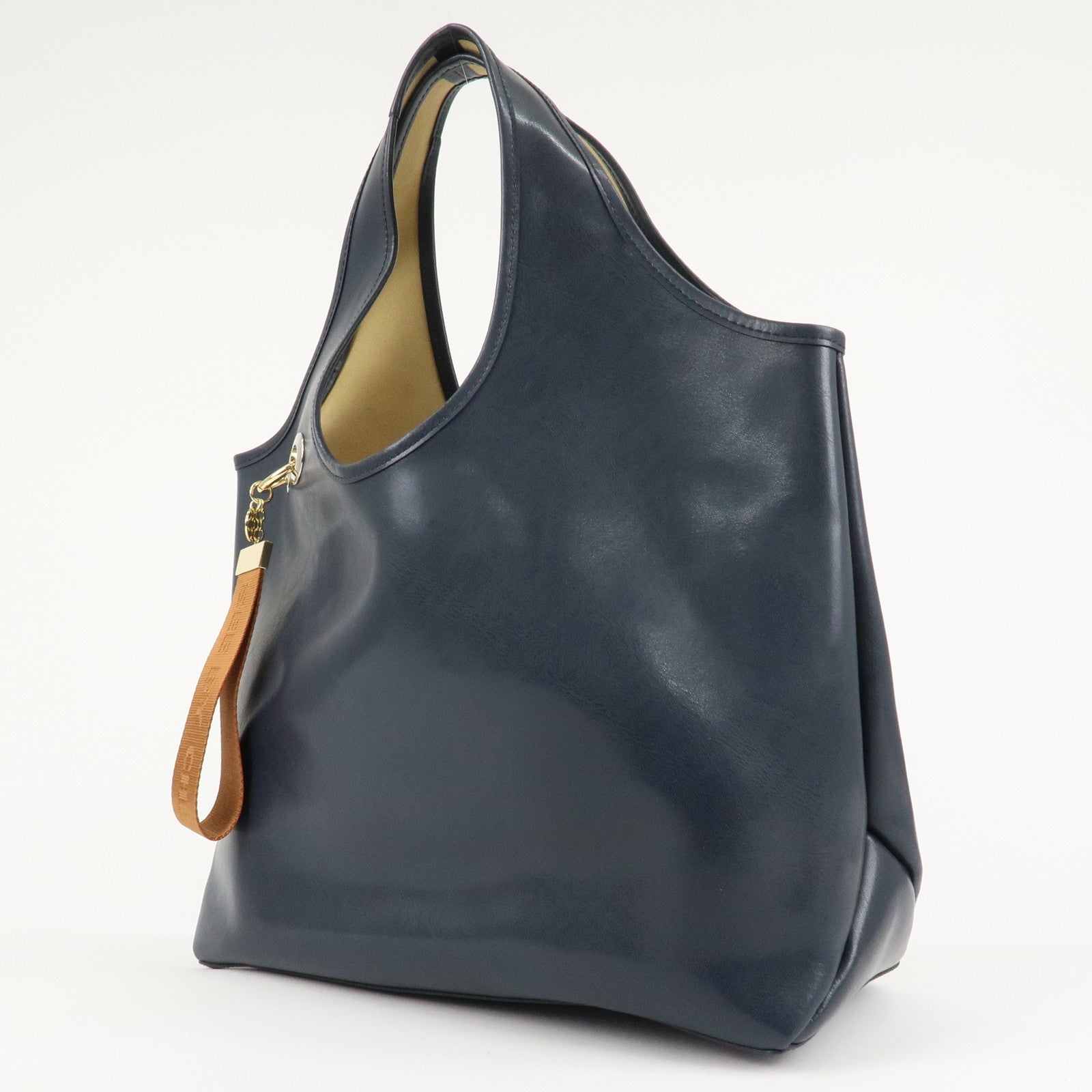 Chloe See By Chloe Leather Shoulder Bag Hand Bag Navy