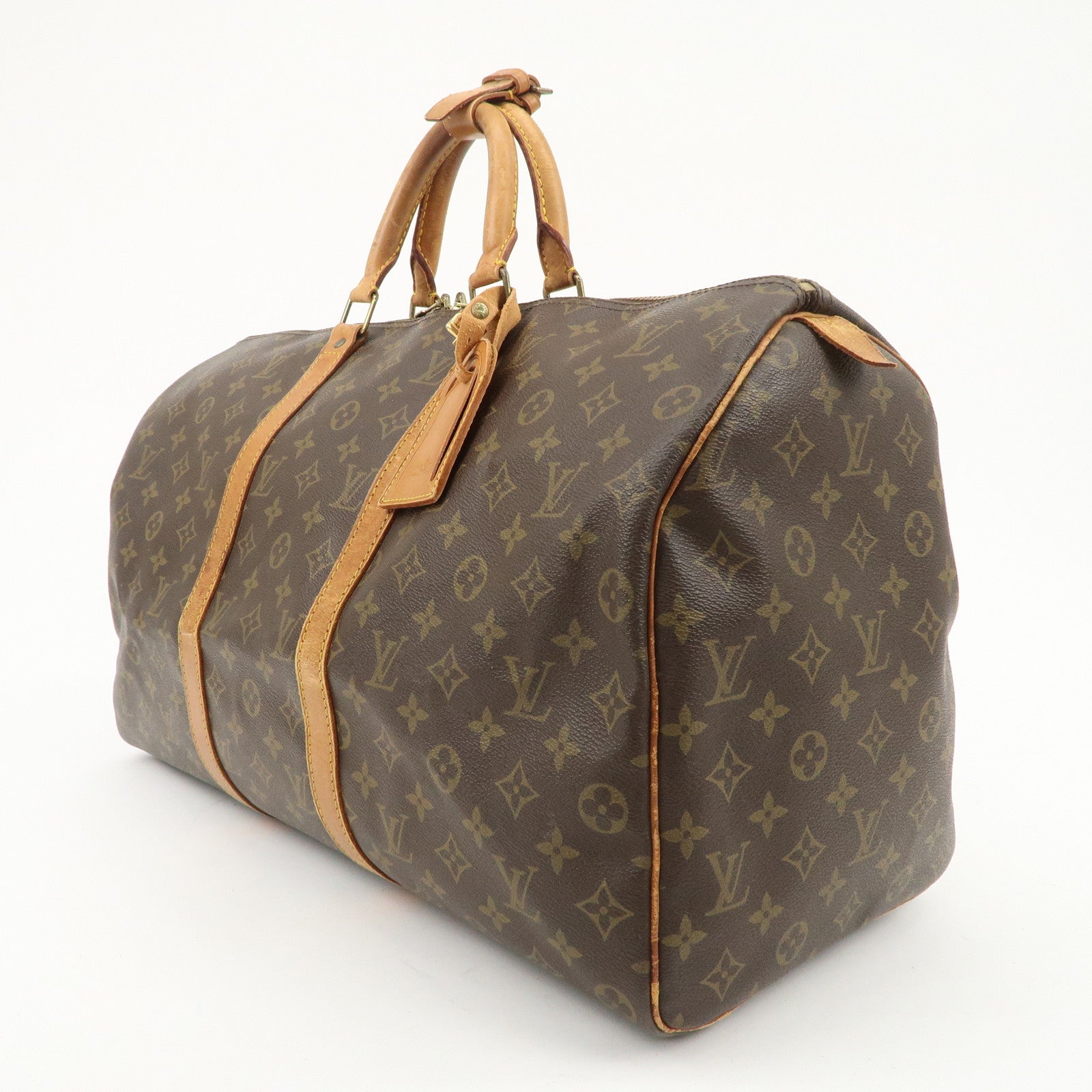 Louis Vuitton Monogram Keep All 50 Boston Bag Brown M41426 Used