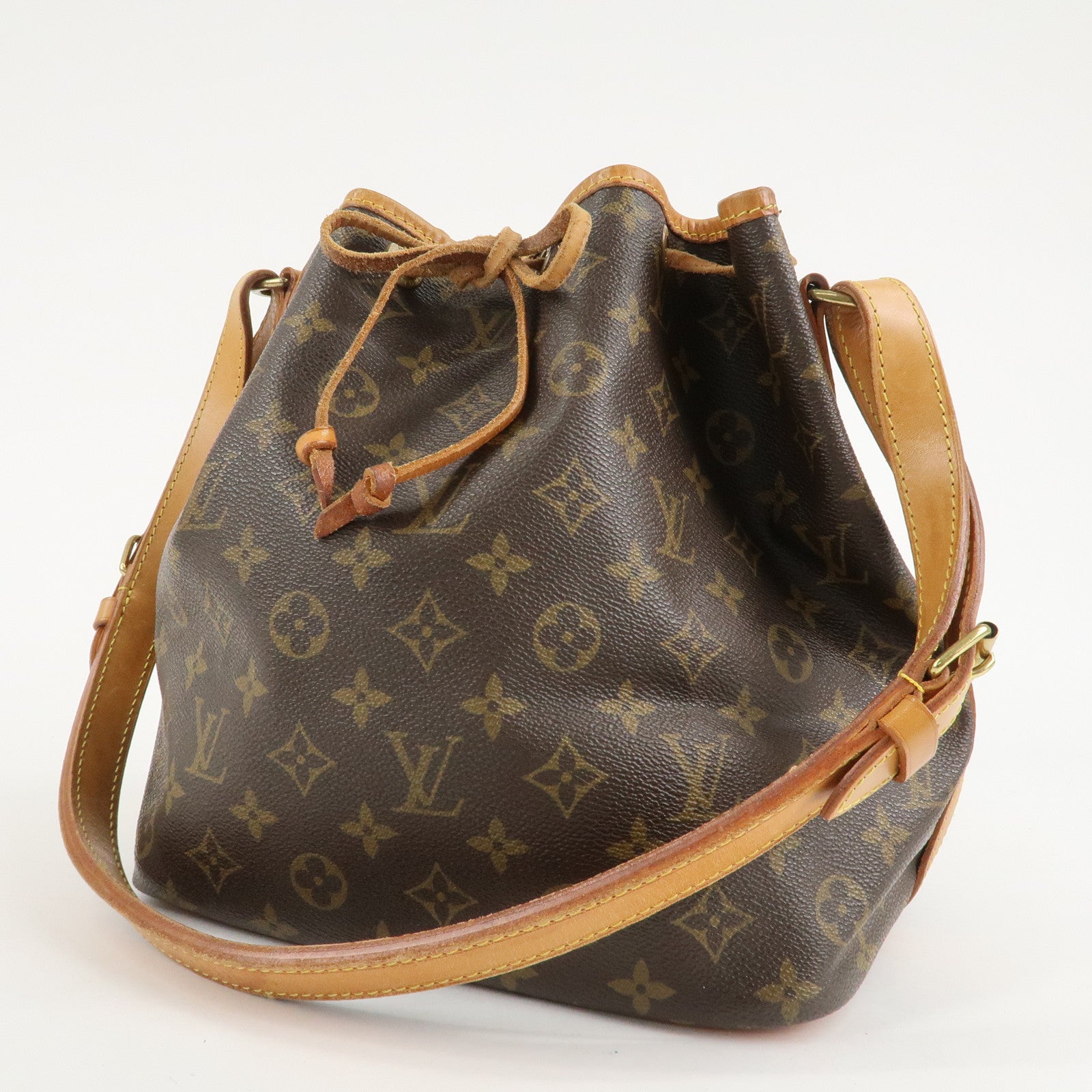 Louis Vuitton Monogram Petit Noe Shoulder Bag Brown M42226