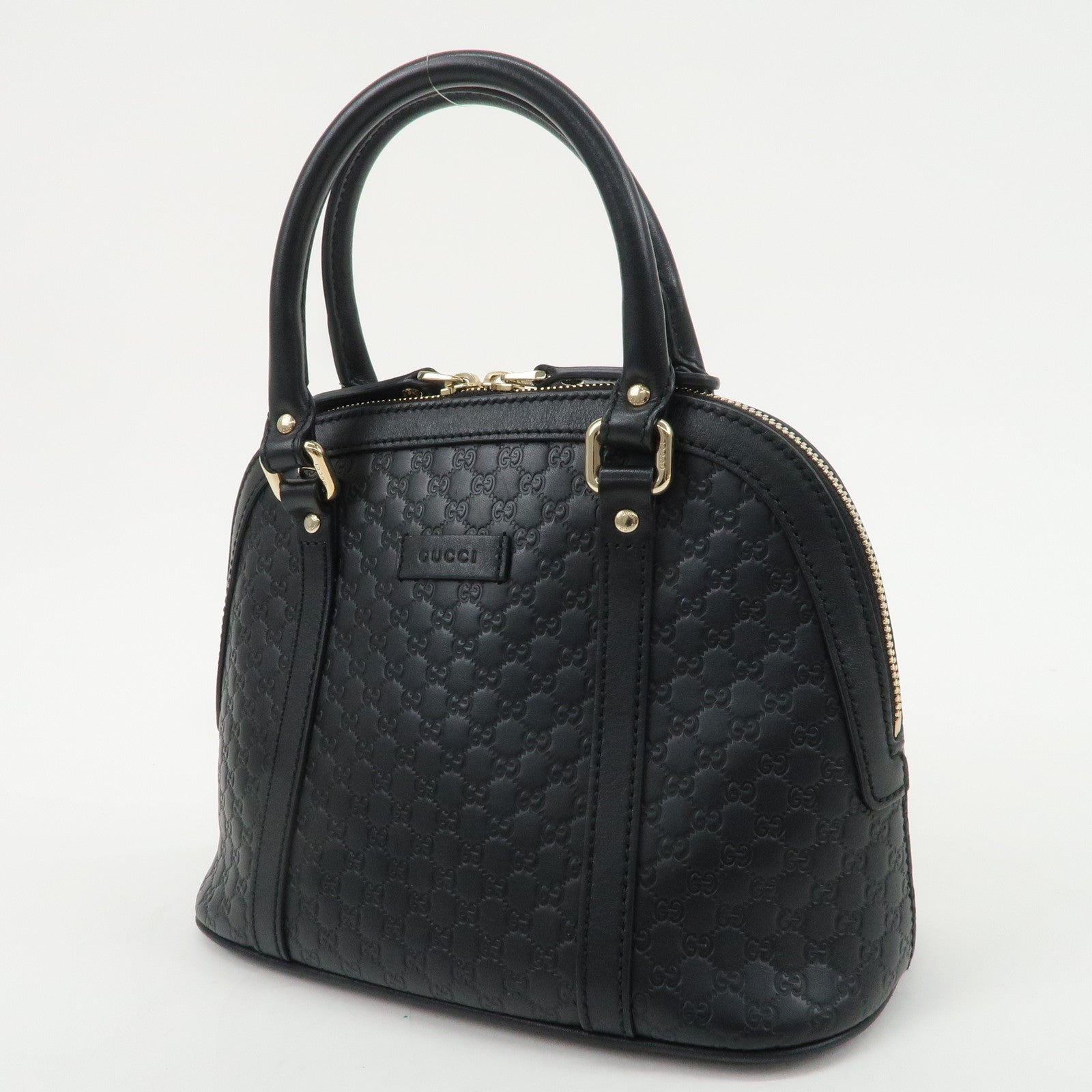 GUCCI Micro Guccissima Leather 2Way Shoulder Hand Bag Black 449654