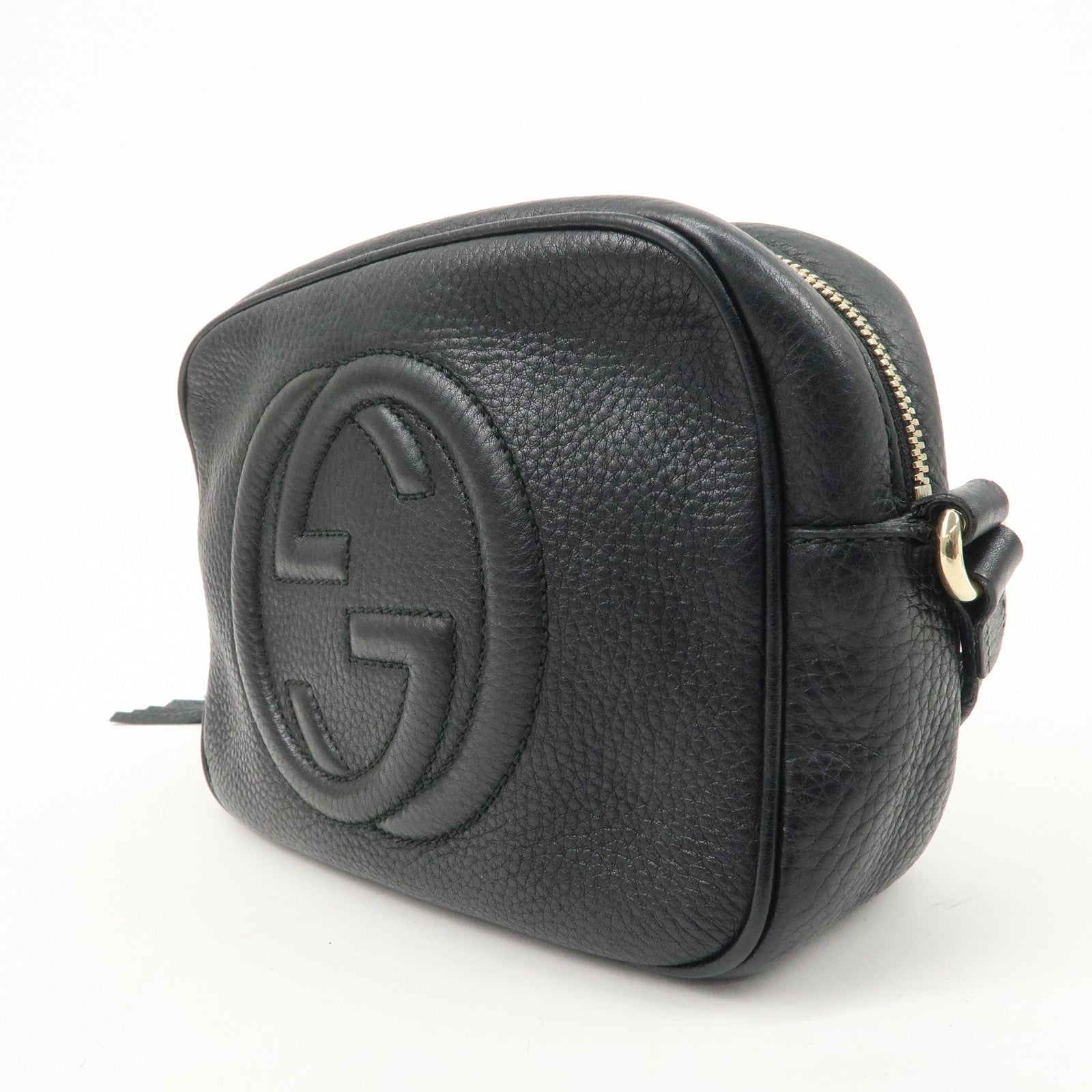 GUCCI SOHO Leather Small Disco Shoulder Bag Black 308364 Used