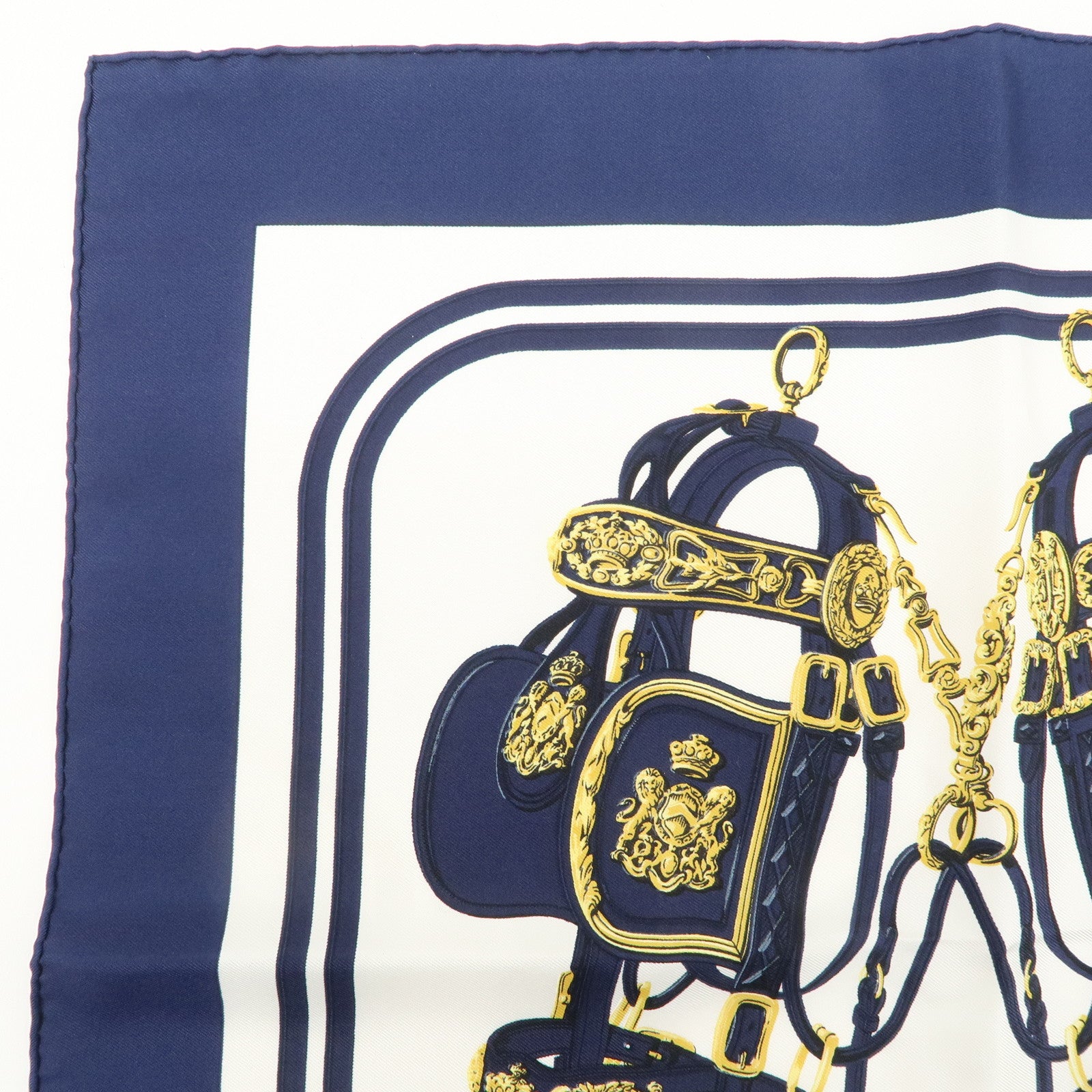 HERMES Carre 45 100% Silk Scarf BRIDES de GALA Horse Bridle Used