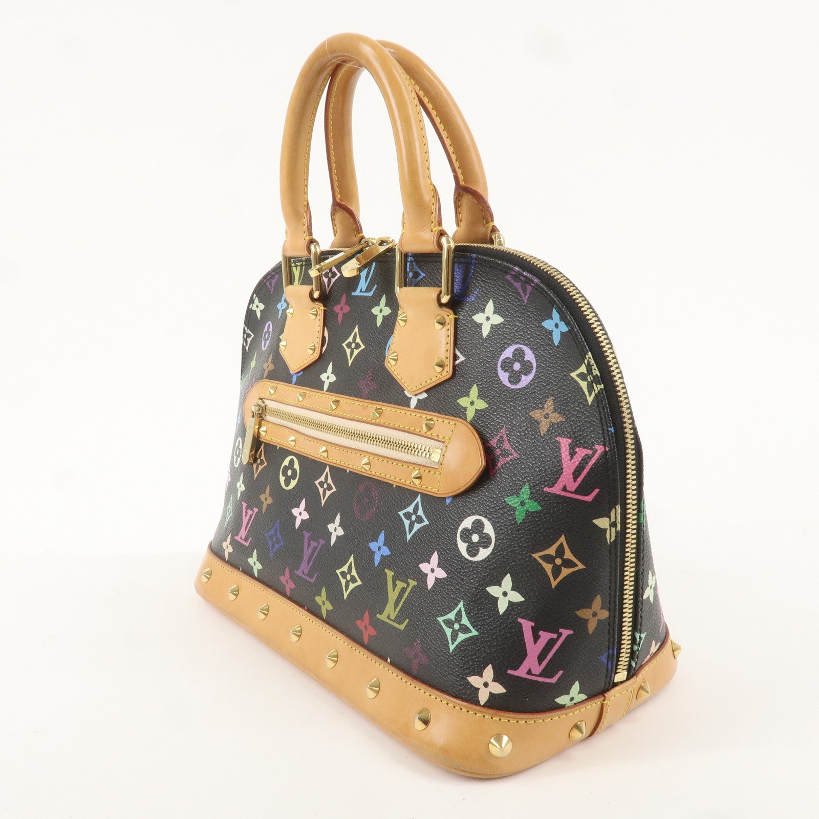 Louis Vuitton Monogram Multicolor Alma Hand Bag Noir M92646