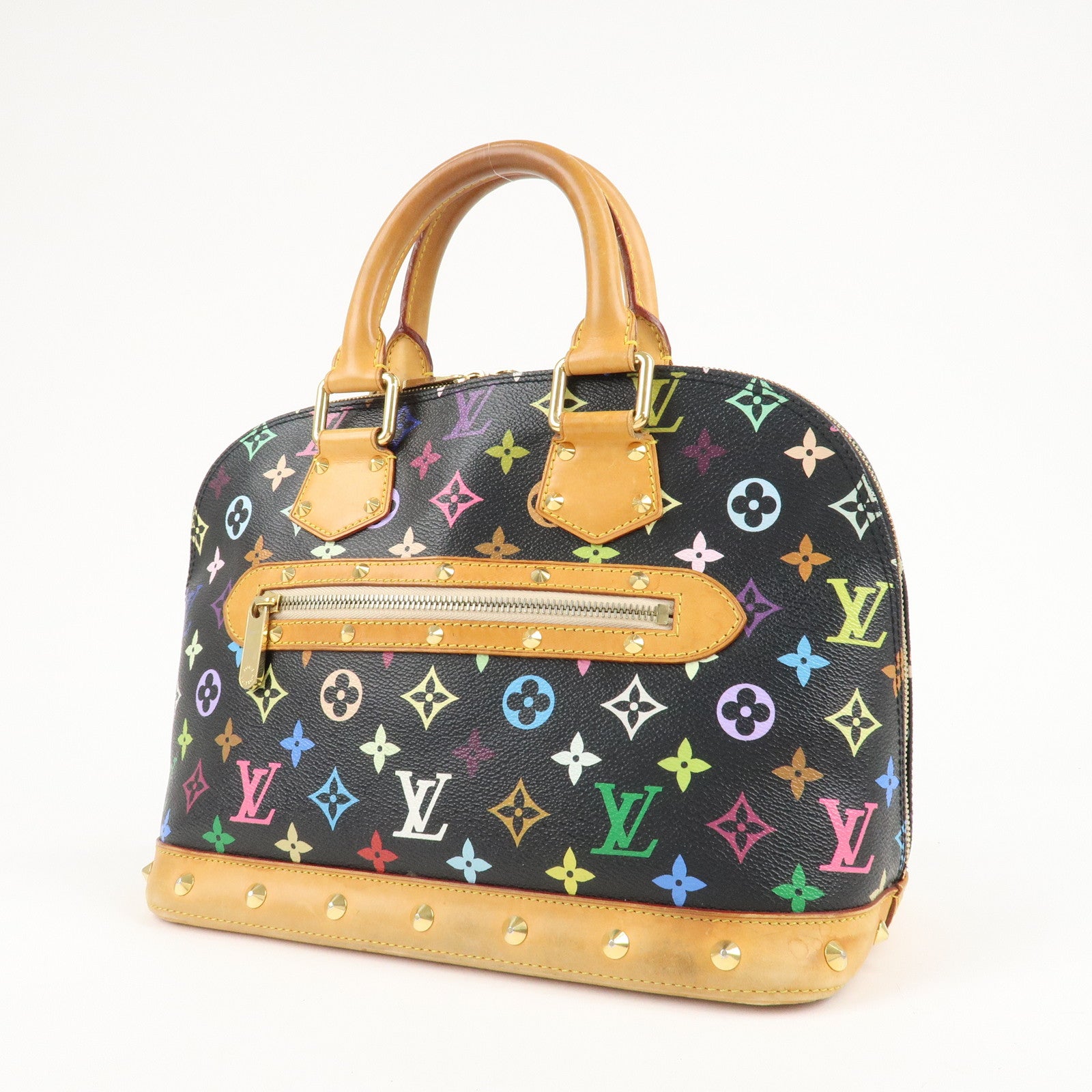 Louis Vuitton Monogram Multicolor Alma Hand Bag Noir M92646 Used