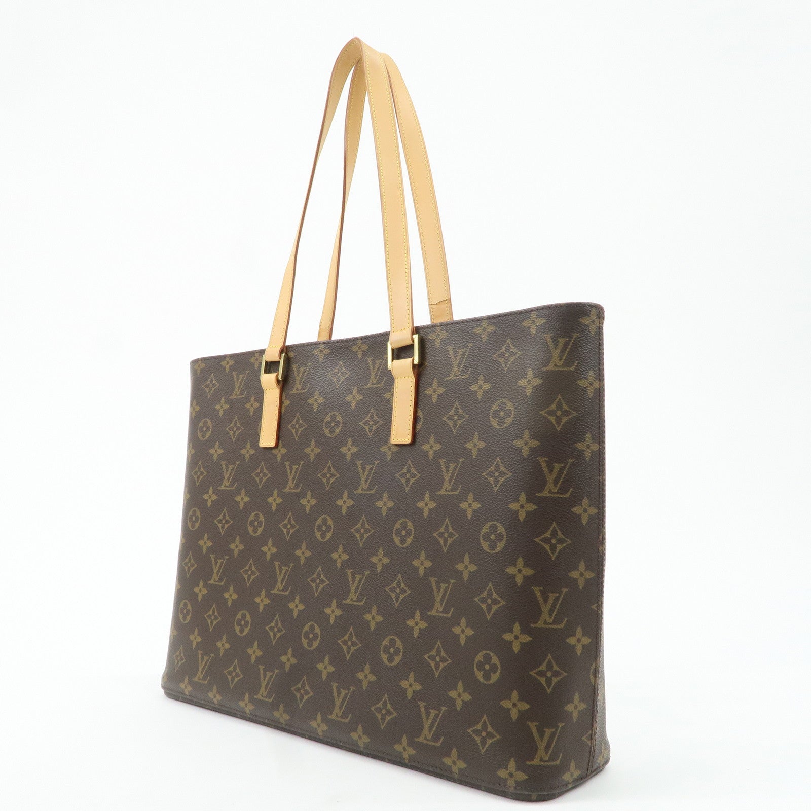 Louis Vuitton Monogram Luco Tote Bag Hand Bag Brown M51155 Used