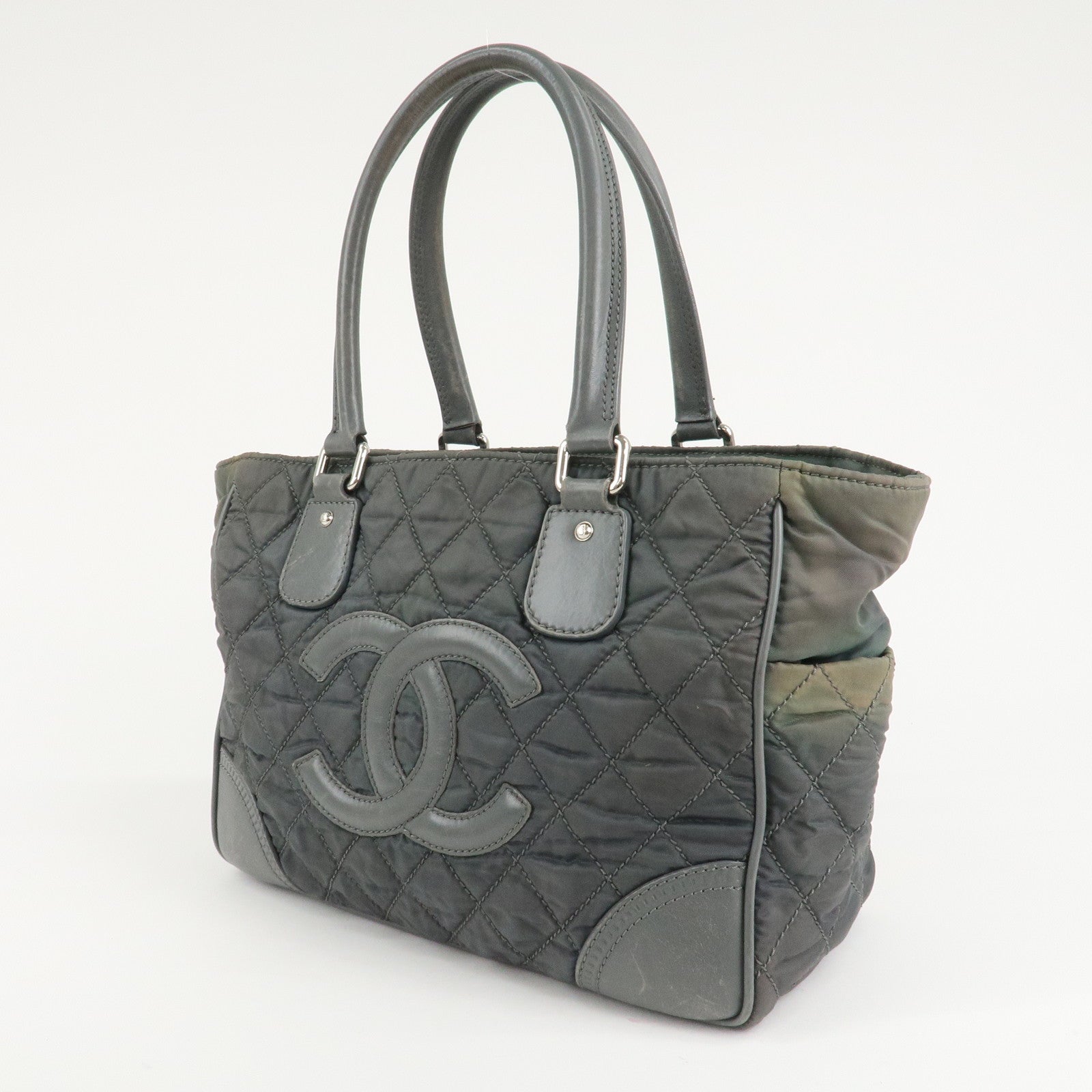 CHANEL Paris New York Line Wild Stitch Nylon Leather Tote Bag