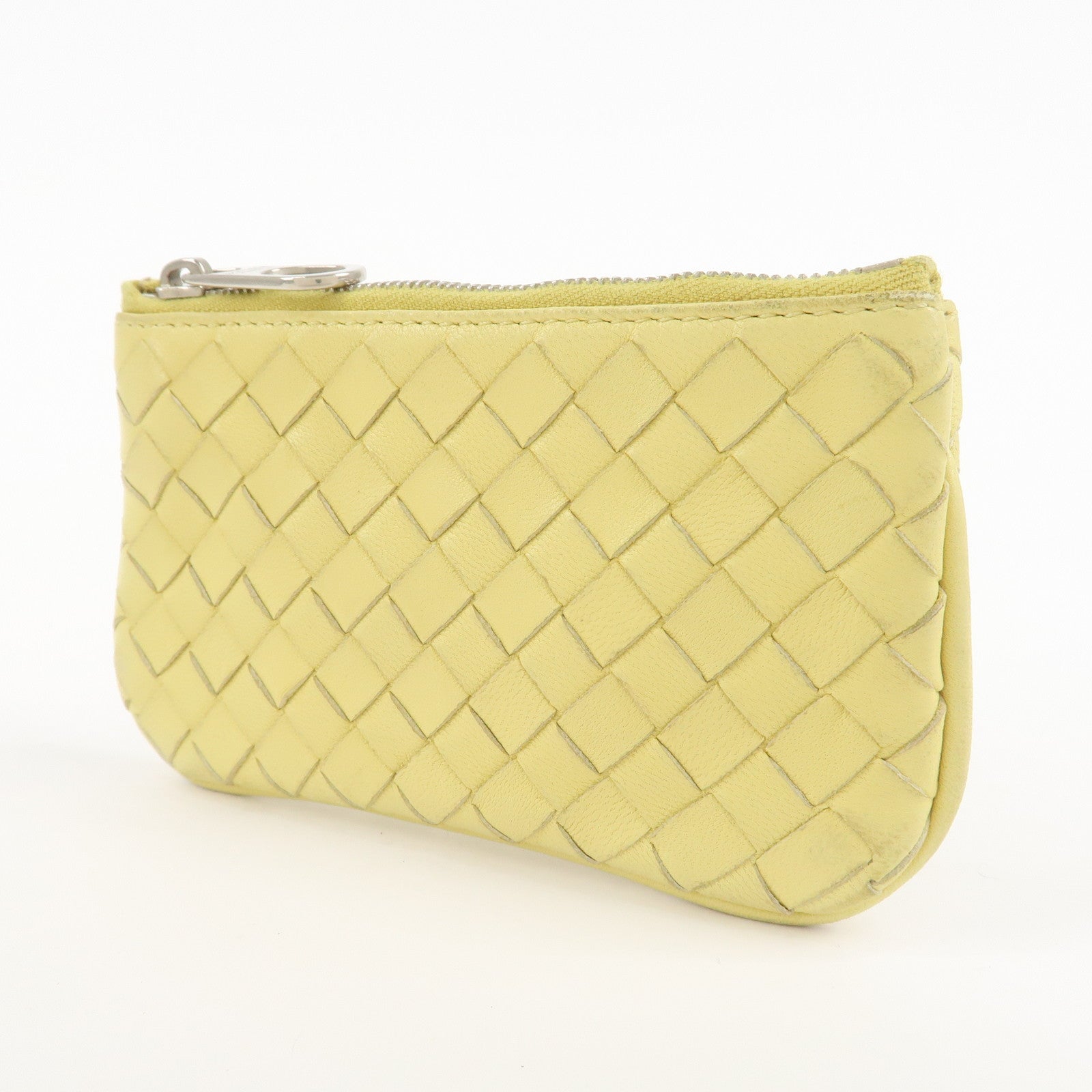 BOTTEGA VENETA Intrecciato Leather Coin Case Yellow 131232