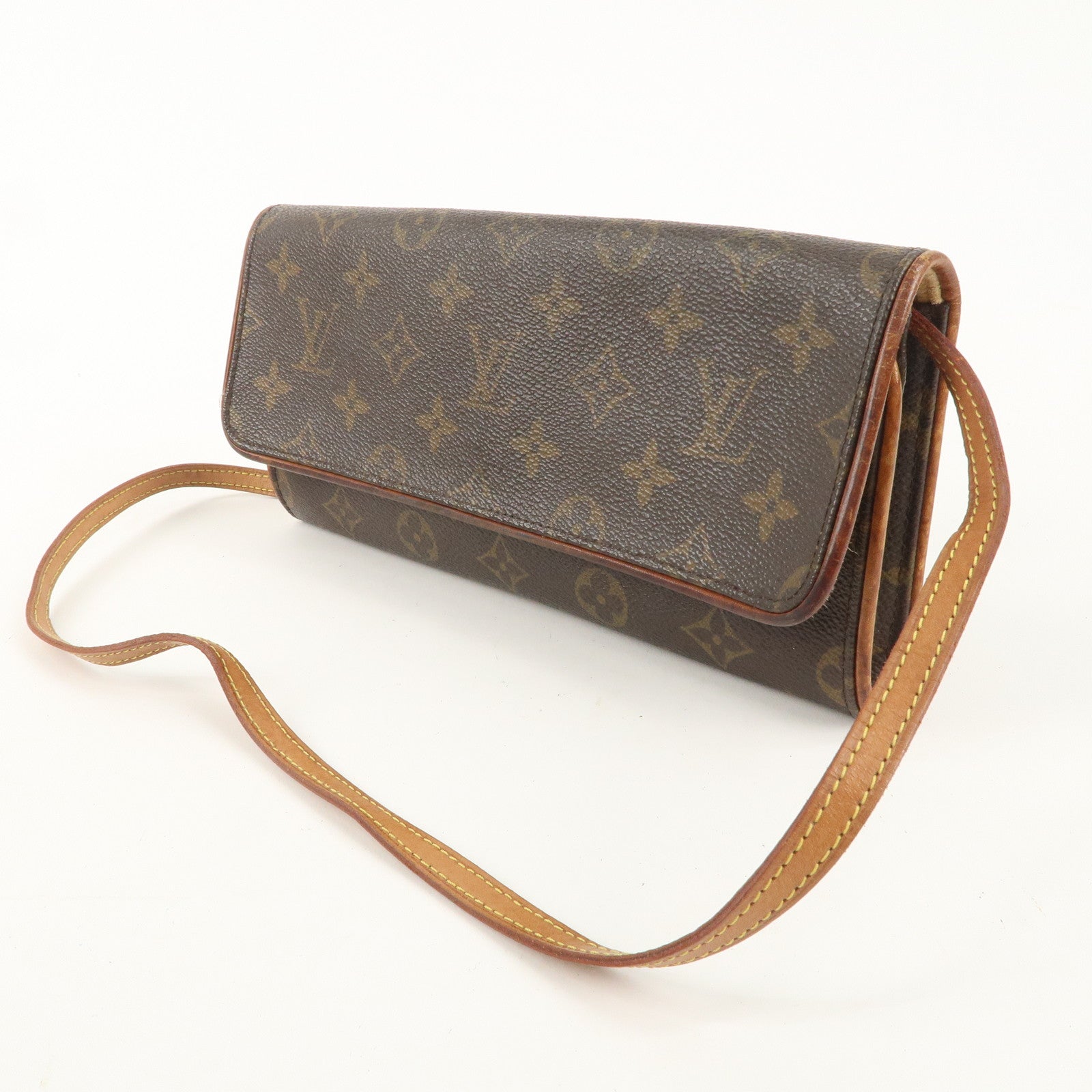 Louis Vuitton Monogram Pochette Twin GM 2Way Bag Brown M51852