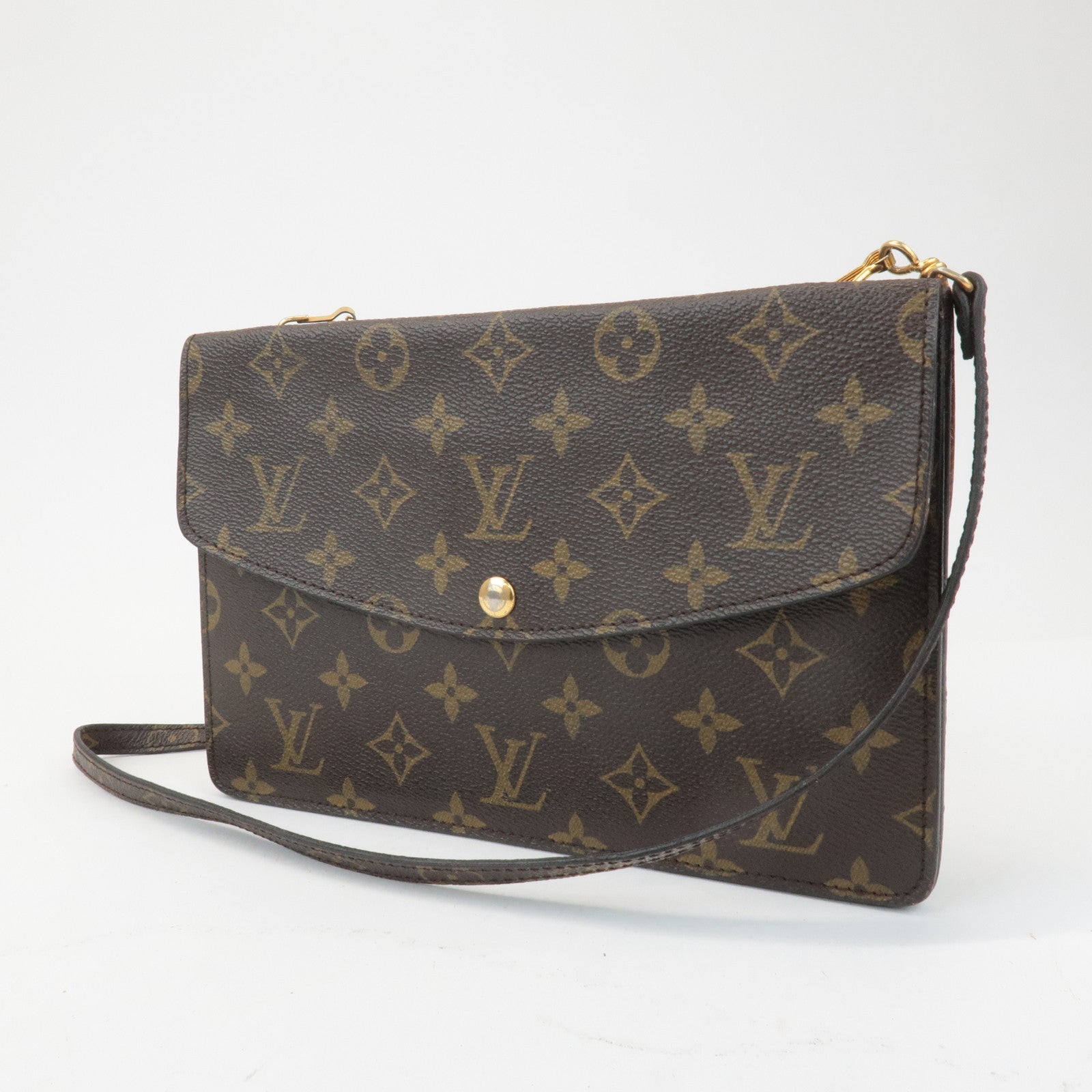 Louis Vuitton Monogram Double Lava Shoulder Bag Brown M51815 Used