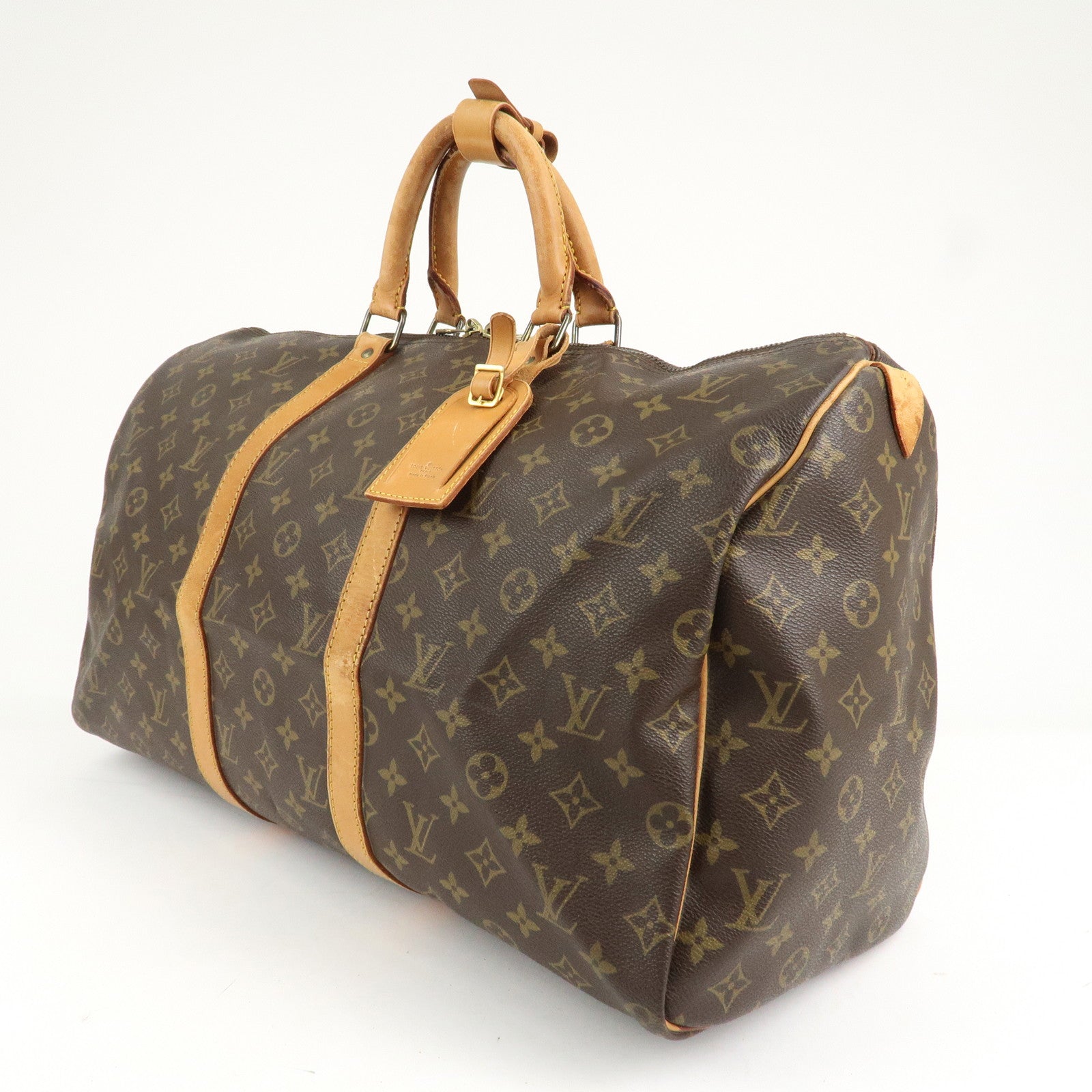 Louis Vuitton Monogram Keep All 50 Boston Bag Brown M41426 Used