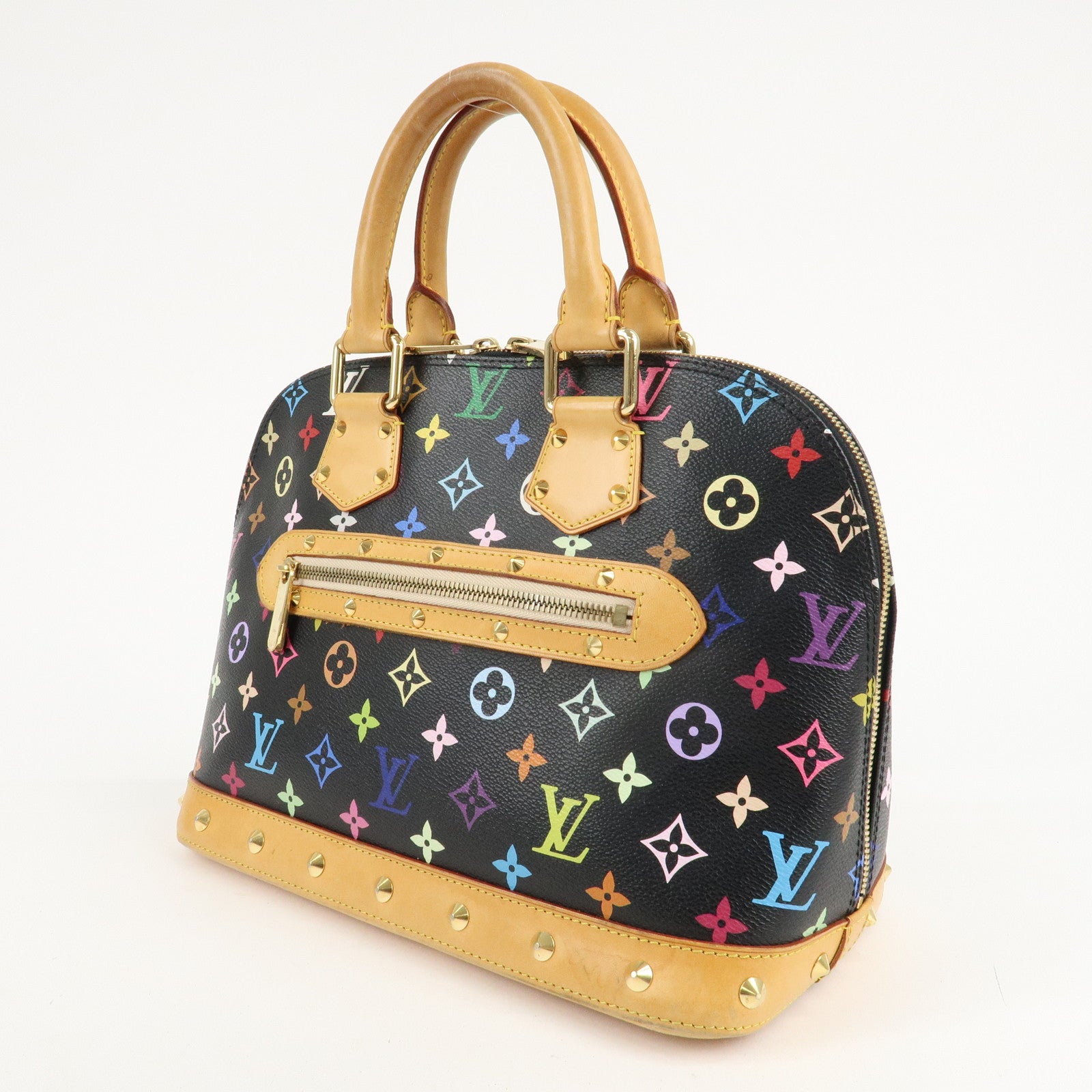 Louis Vuitton Monogram Multicolor Alma Hand Bag Noir M92646