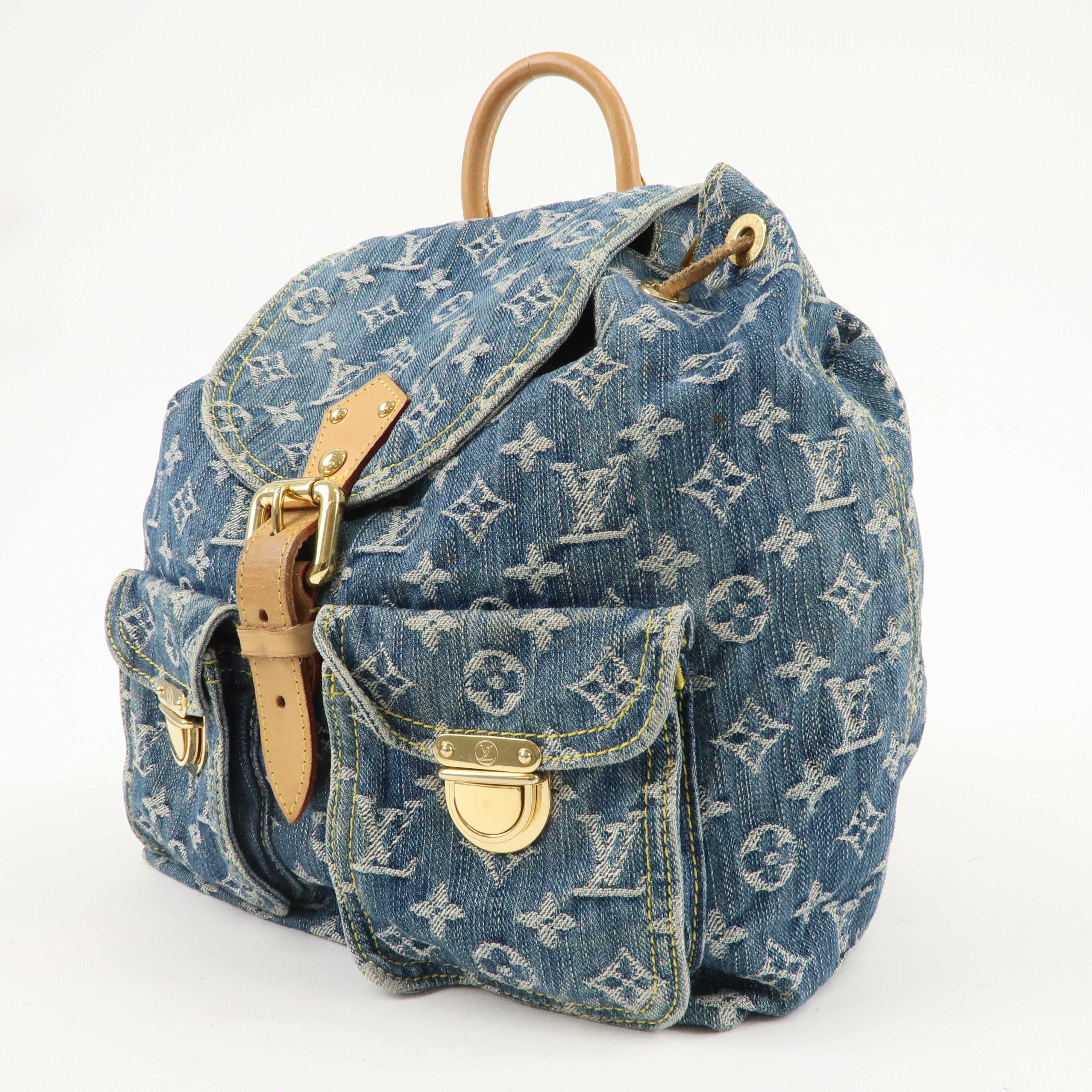 Louis Vuitton Monogram Denim Sac a Dos GM Back Pack Blue M95056