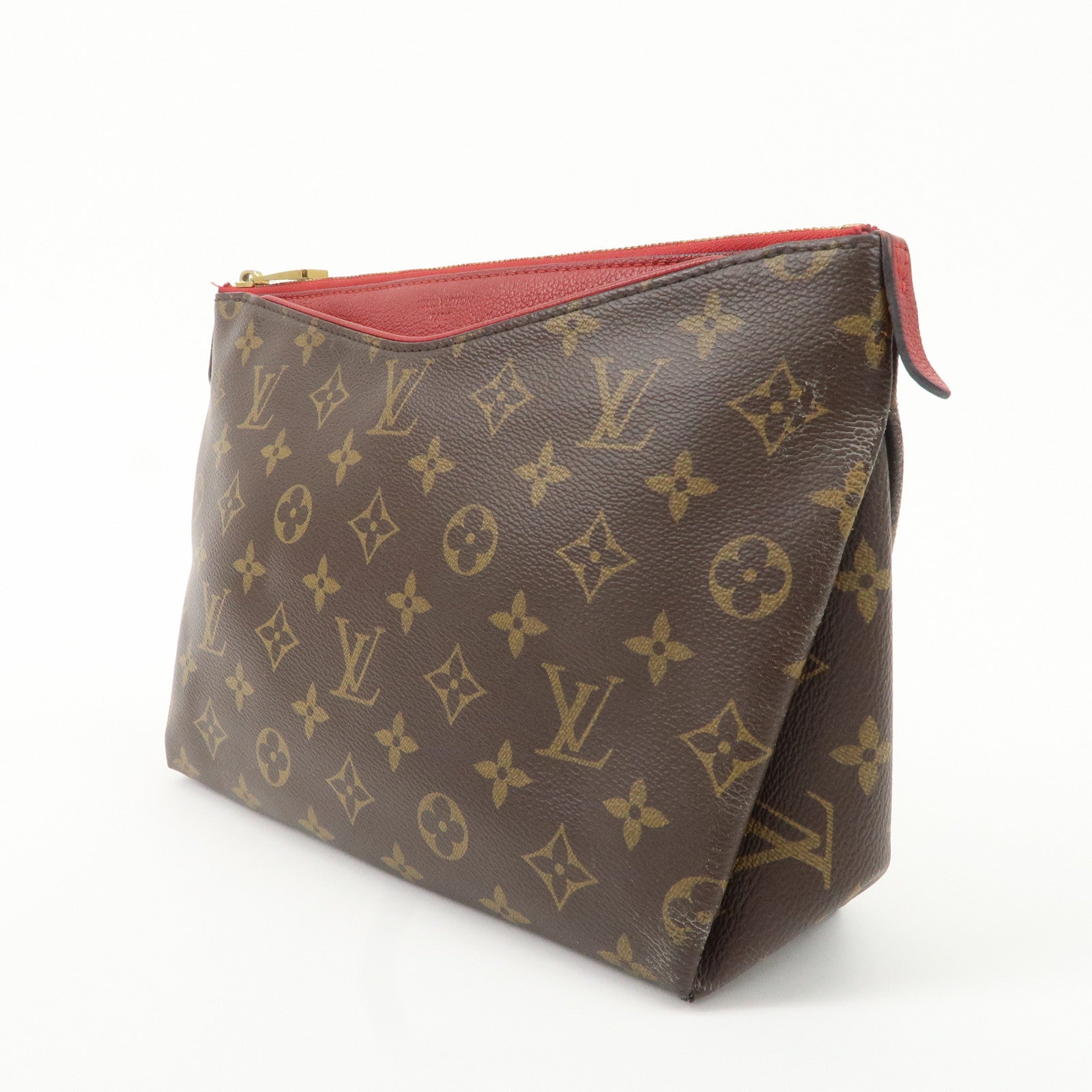 Louis Vuitton Monogram Pallas Beauty Case Brown Red M64123 Used