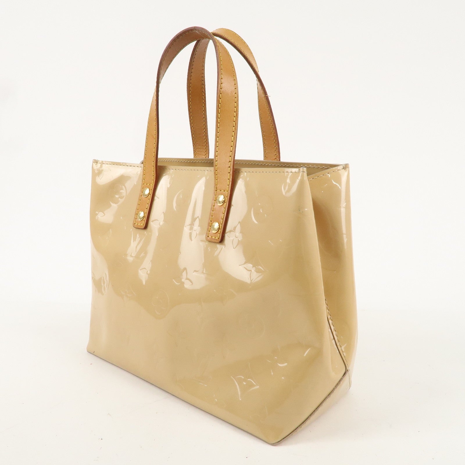 Louis Vuitton Monogram Vernis Lead PM Hand Bag Beige M91144