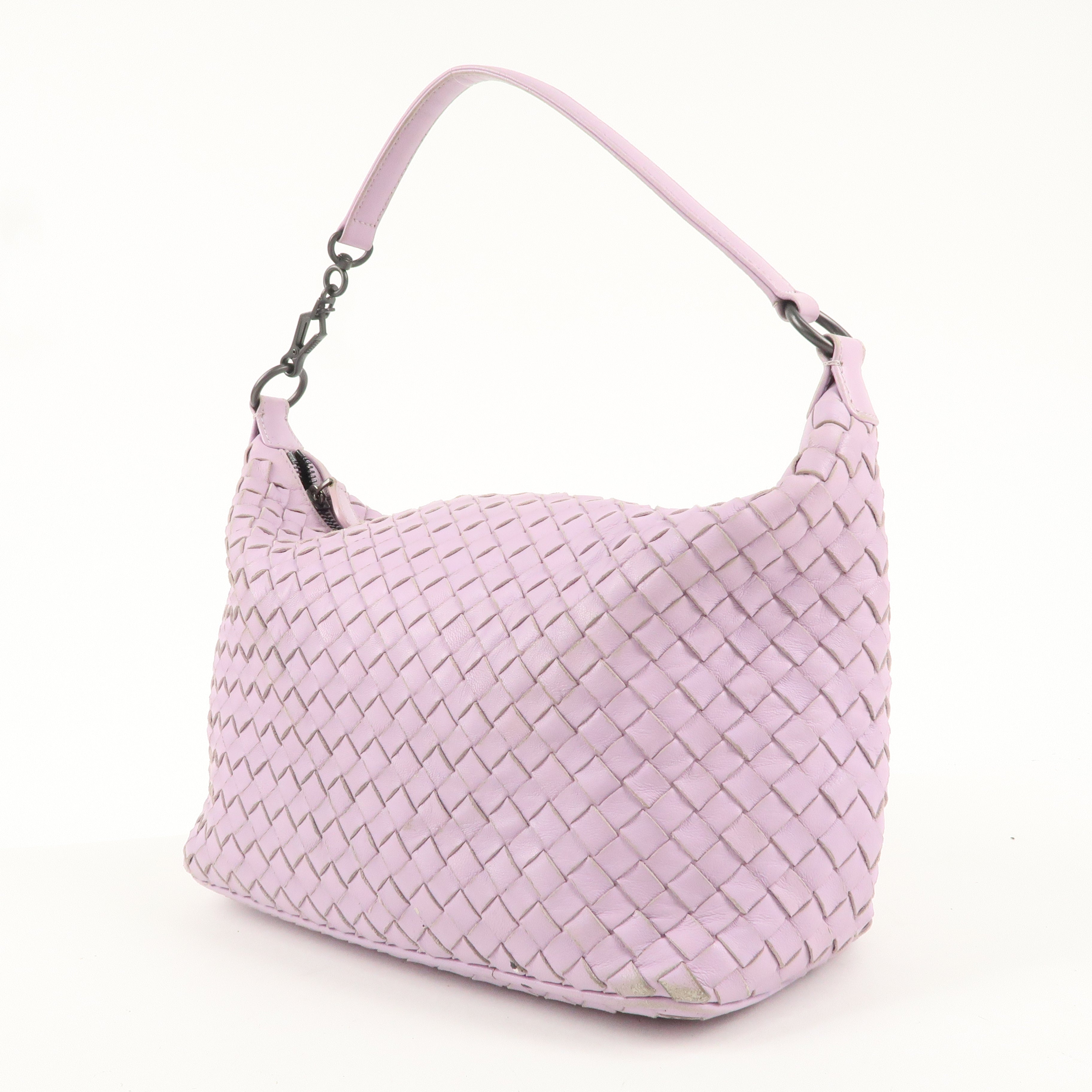 BOTTEGA VENETA Intrecciato Leather Shoulder Bag Lavender