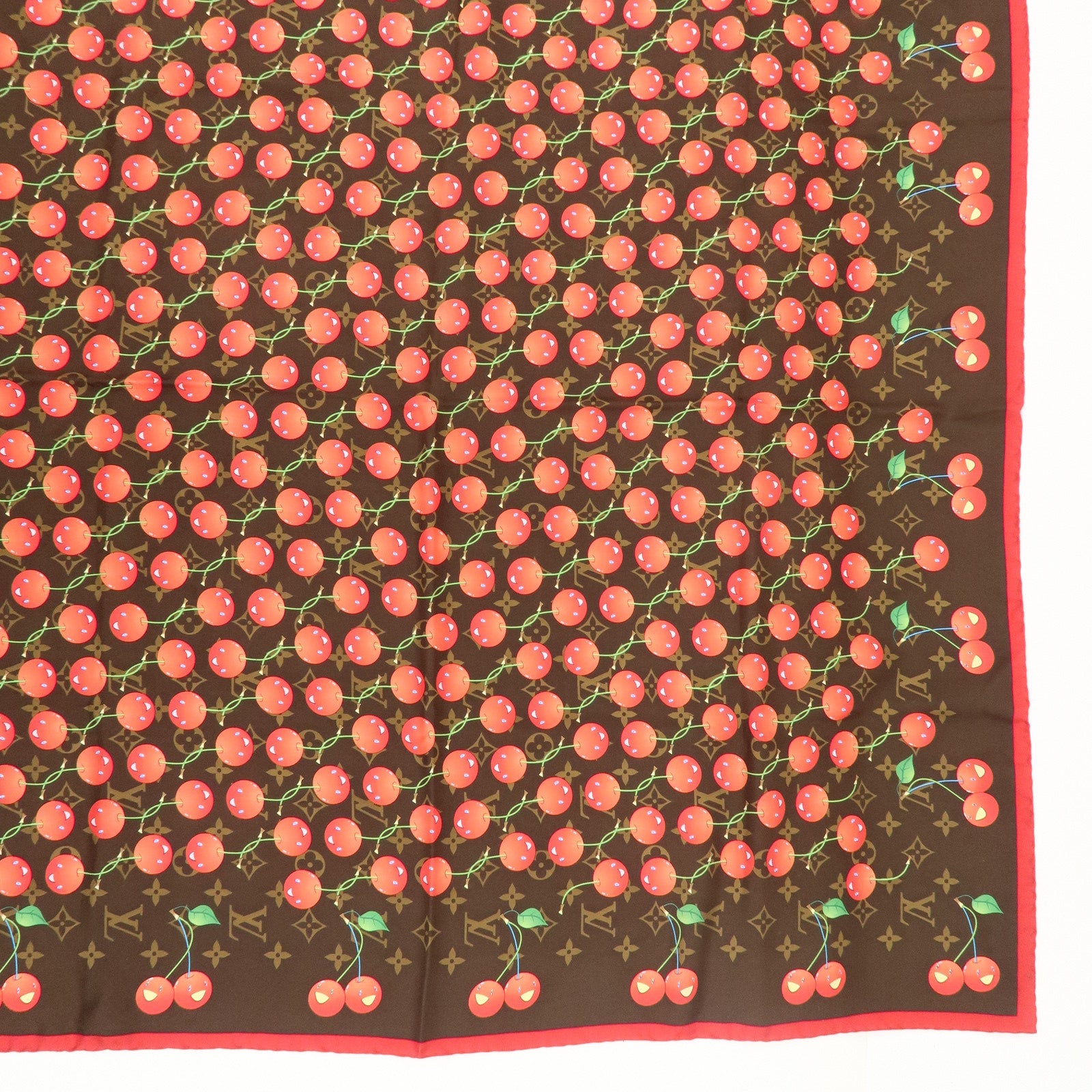 Louis Vuitton Monogram Cherry Silk 100% Scarf M71962